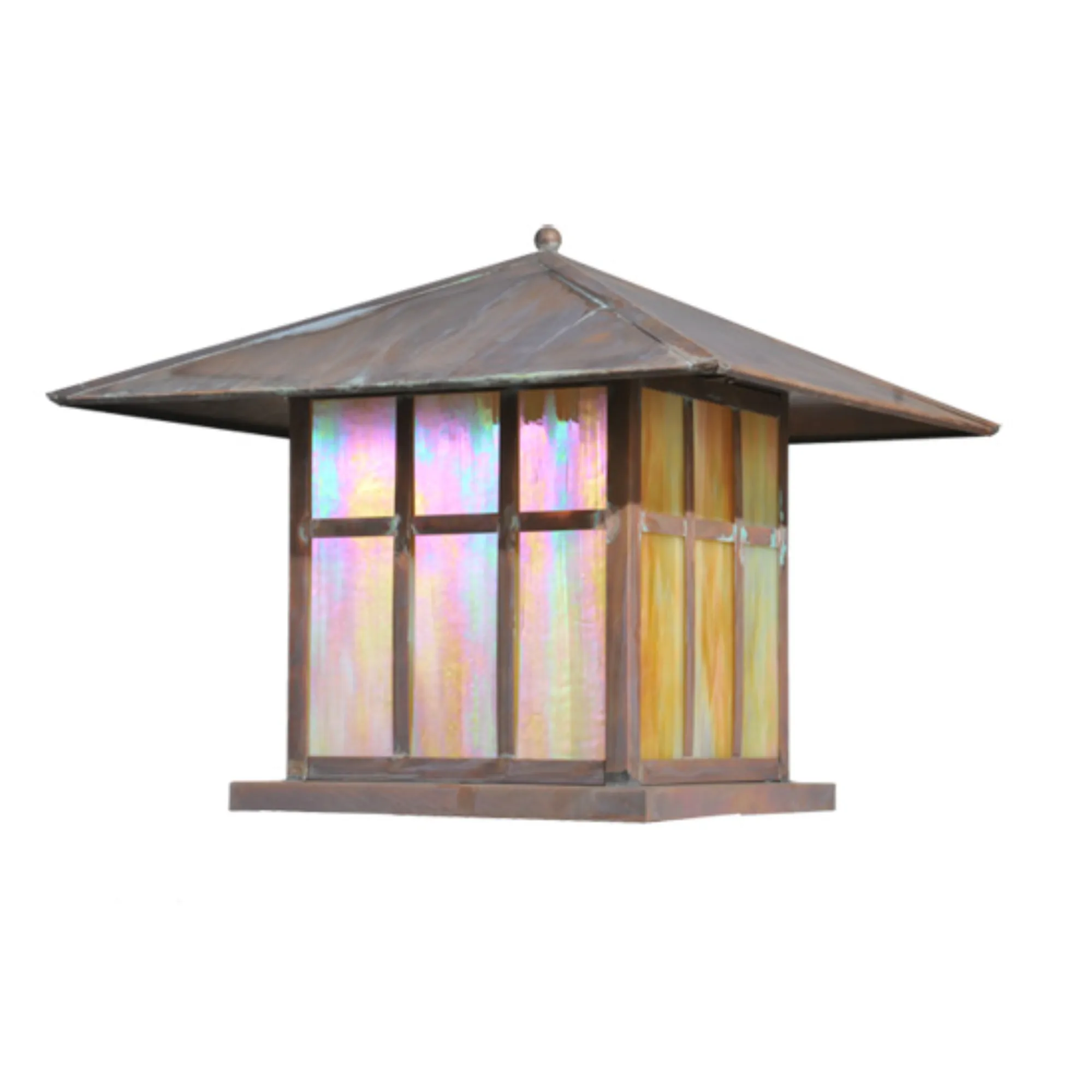 19" Square Seneca Double Bar Mission Pier Mount – Vintage Copper – Wet-Rated – Meyda Lighting