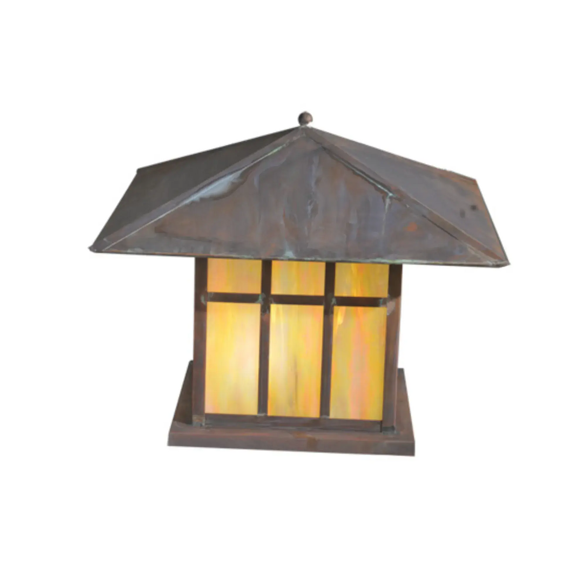 19" Square Seneca Double Bar Mission Pier Mount – Vintage Copper – Wet-Rated – Meyda Lighting Meyda Lighting