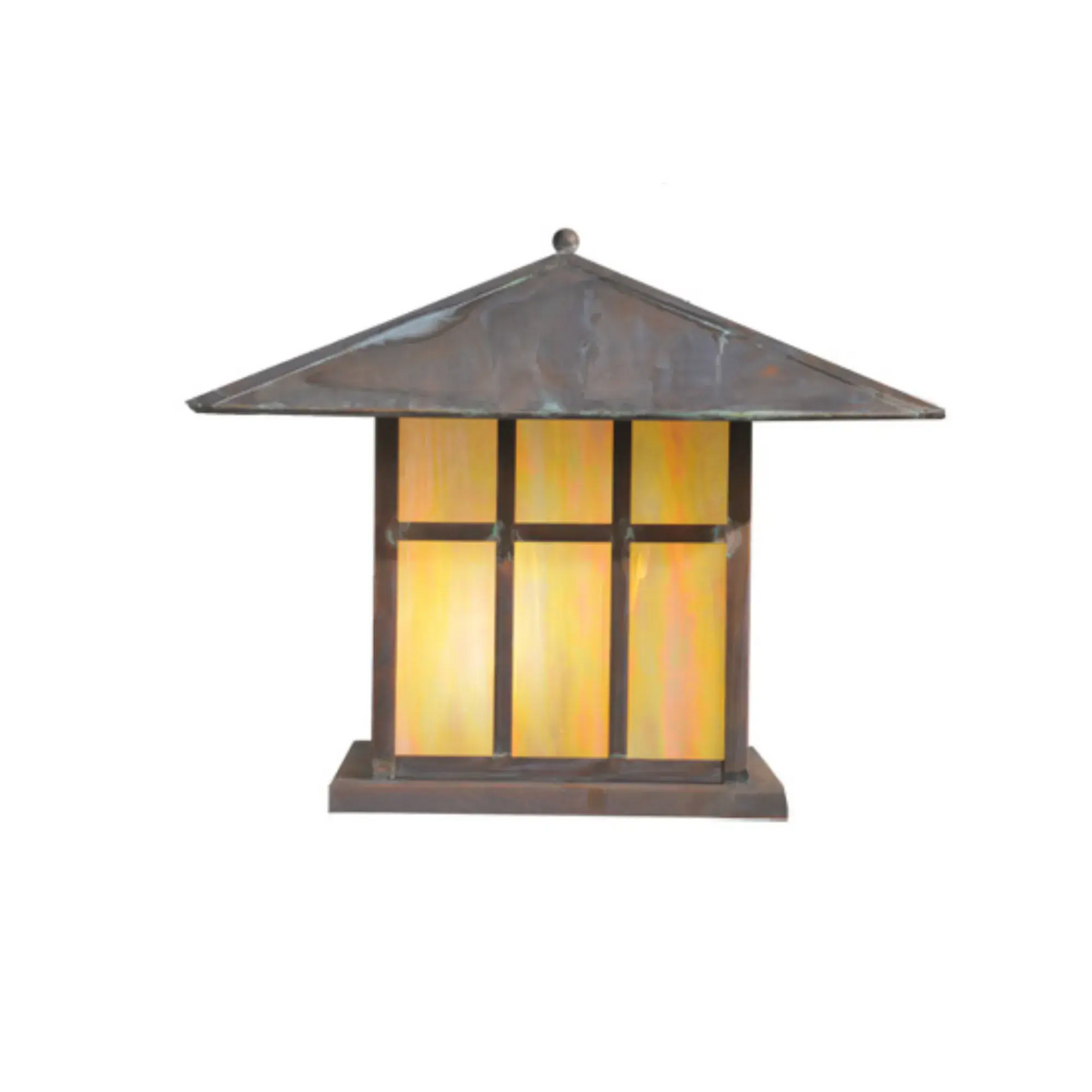19" Square Seneca Double Bar Mission Pier Mount – Vintage Copper – Wet-Rated – Meyda Lighting Meyda Lighting