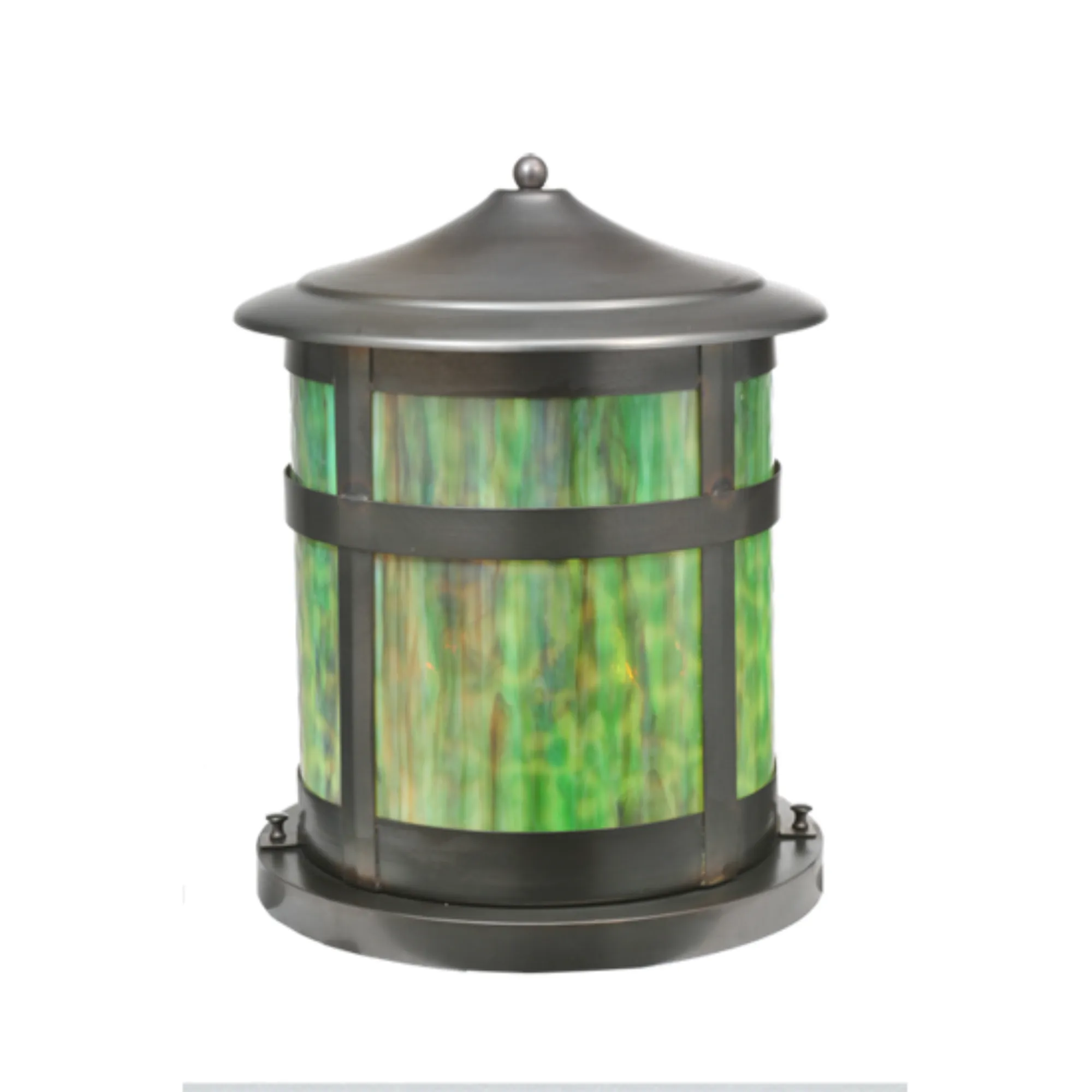 12"W Fulton Double Bar Mission Pier Mount – Craftsman Brown – Wet-Rated – Meyda Lighting