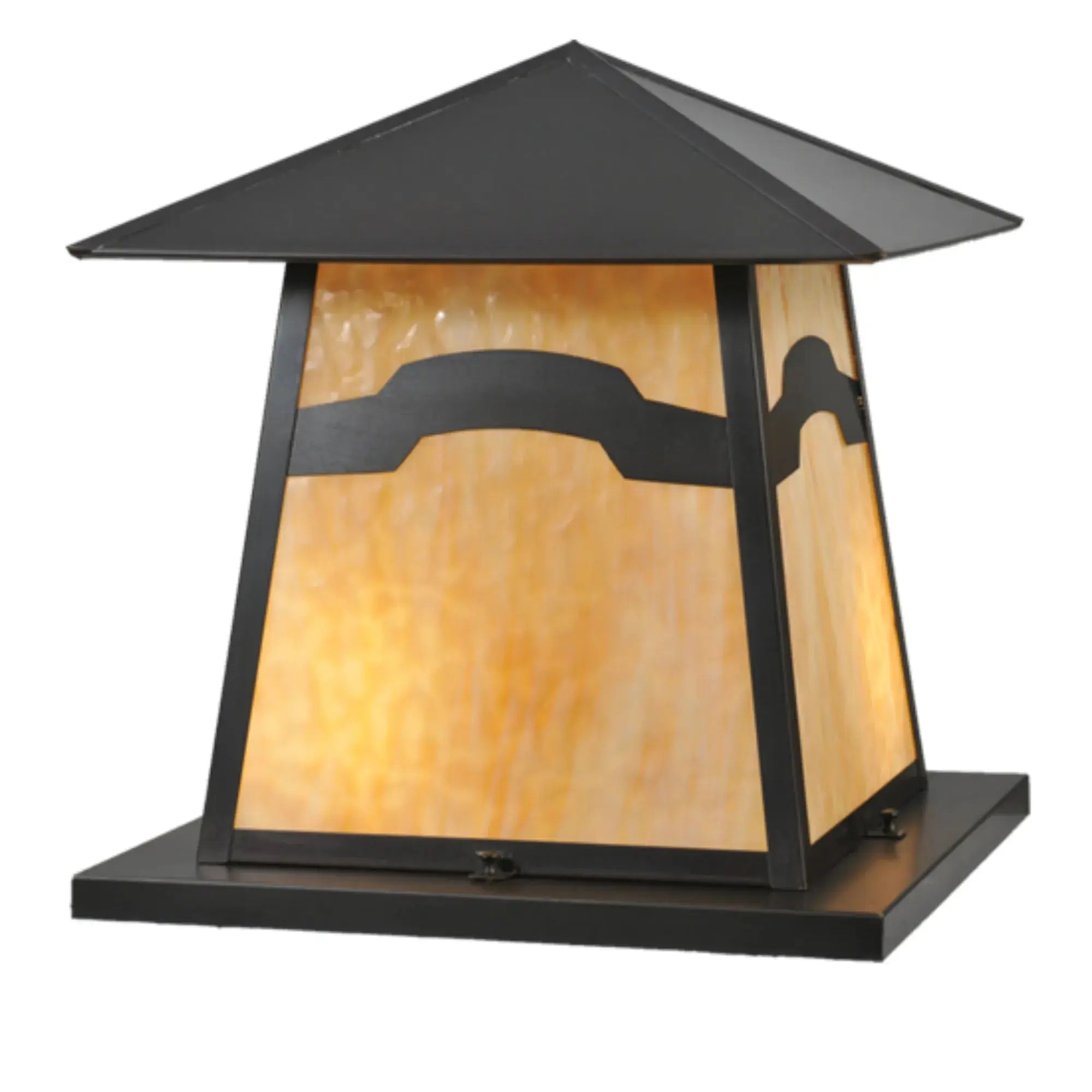 11.5" Square Stillwater Mountain View Post Mount β Craftsman Brown β Wet-Rated β Meyda Lighting Meyda Lighting