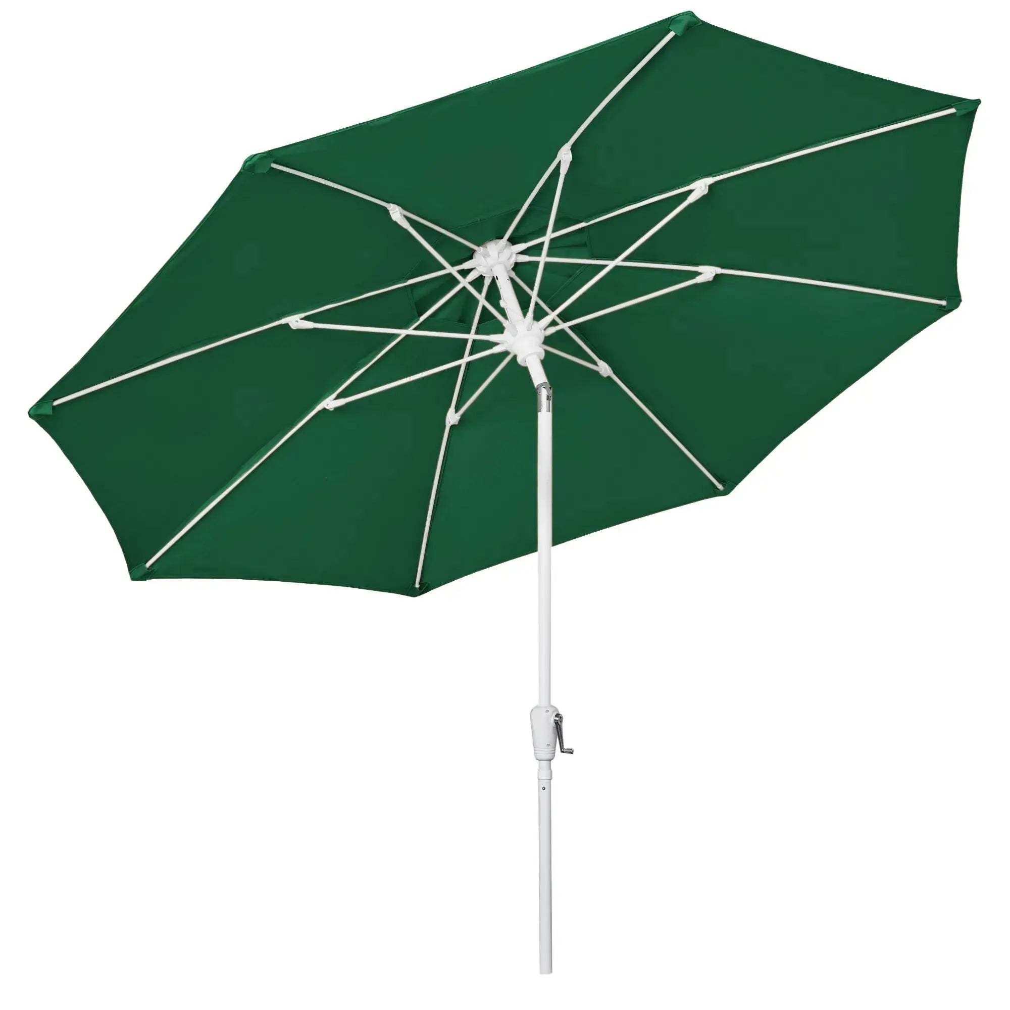 FiberBuilt 9' Oct Market Umbrella – Crank Lift & Push-Button Tilt – Marine-Grade Solution-Dyed Acrylic Canopy FiberBuilt
