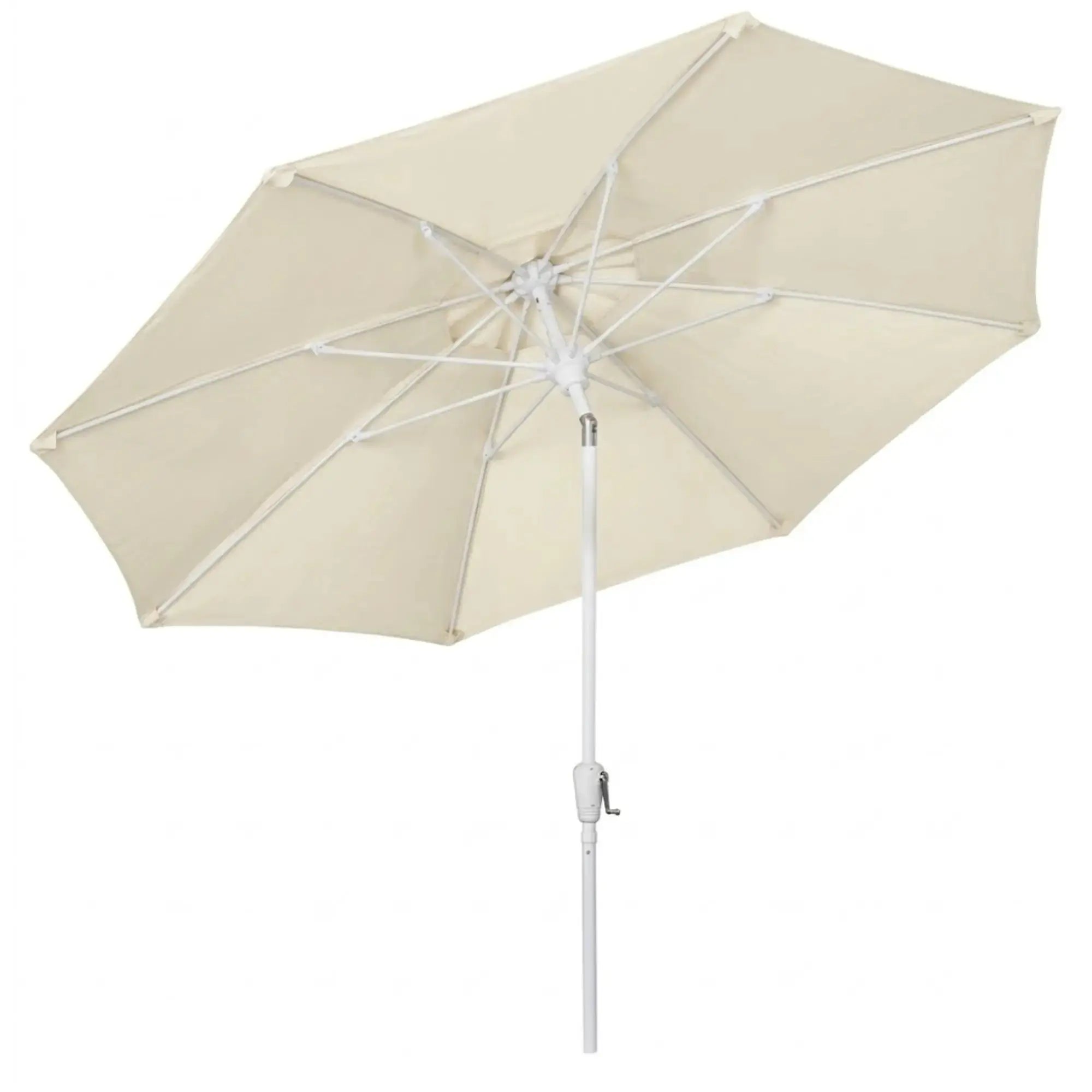 FiberBuilt 9' Oct Market Umbrella – Crank Lift & Push-Button Tilt – Marine-Grade Solution-Dyed Acrylic Canopy FiberBuilt