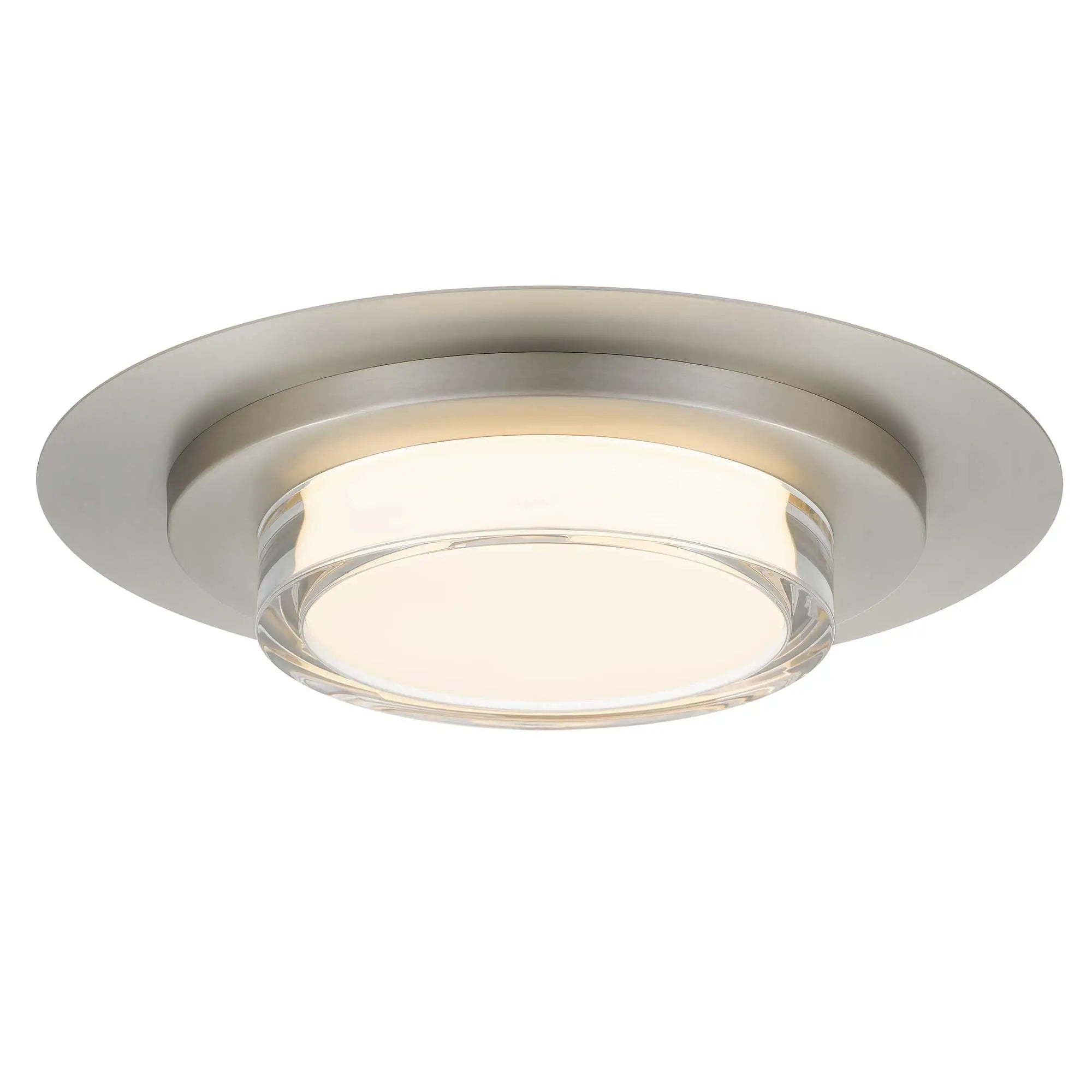 Alteck Plate 16-Inch Stainless Steel 3-CCT LED Outdoor Flush Mount Light - AFM0013-3CCT-W-BSS