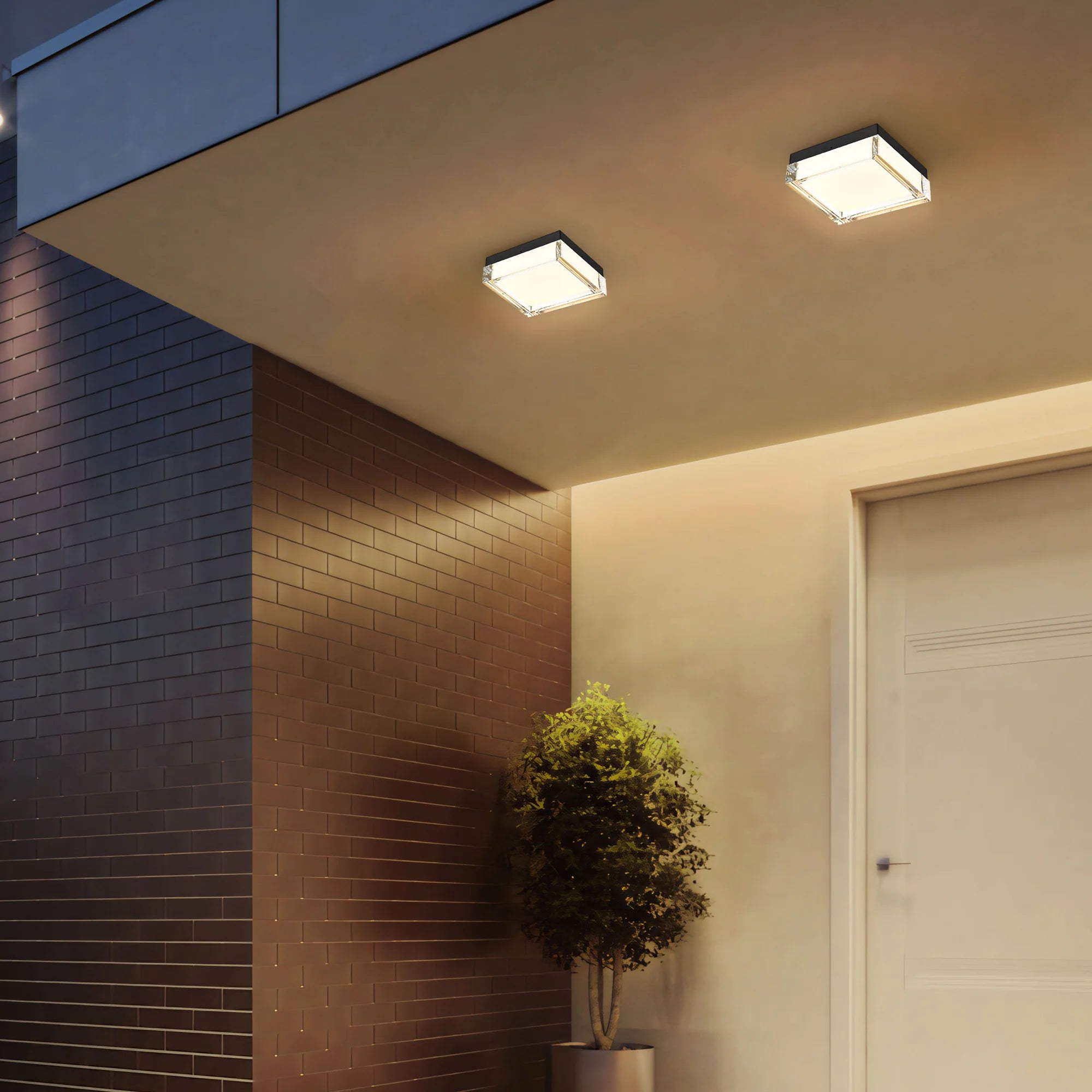 Alteck Box 8-Inch Black 3-CCT LED Outdoor Flush Mount - Wet Rated - AFM0020-3CCT-W-BK Alteck