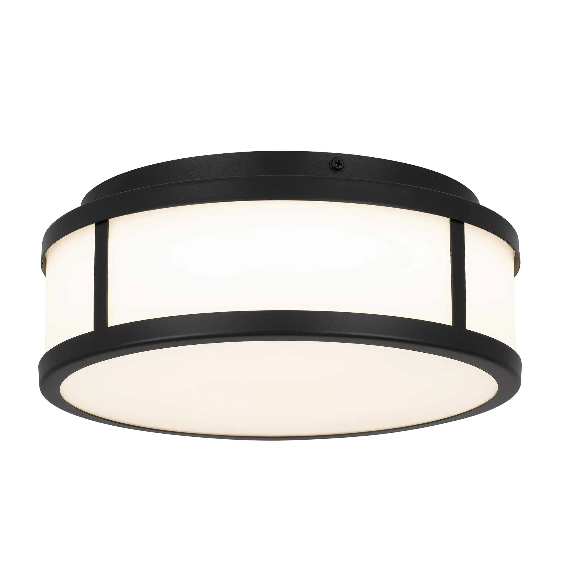 Alteck Panel Round 10.25-Inch Black 3-CCT LED Outdoor Flush Mount Light - AFM0022-3CCT-W-BK