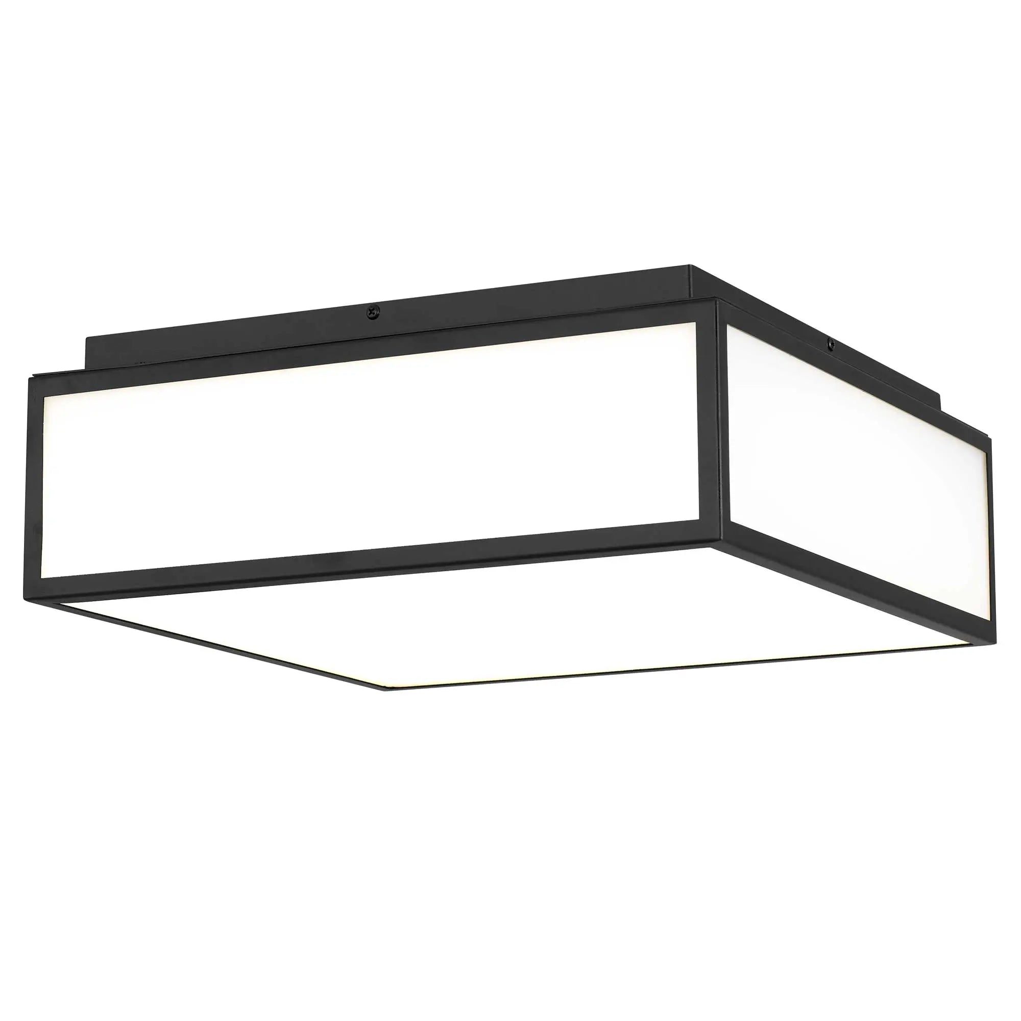 Alteck Panel Square 14-Inch Black 3-CCT LED Outdoor Flush Mount Light - AFM0025-3CCT-W-BK