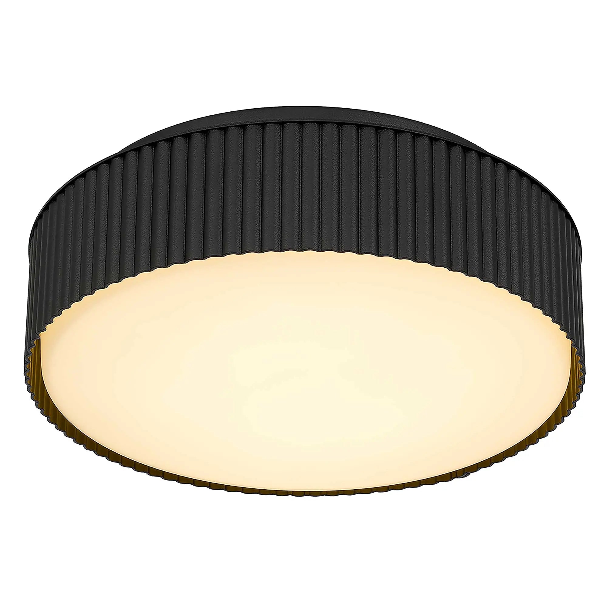 Alteck CHANNEL 9-Inch Black LED Outdoor Flush Mount Light - AFM0064-5CCT-W-BK - Product Image 4