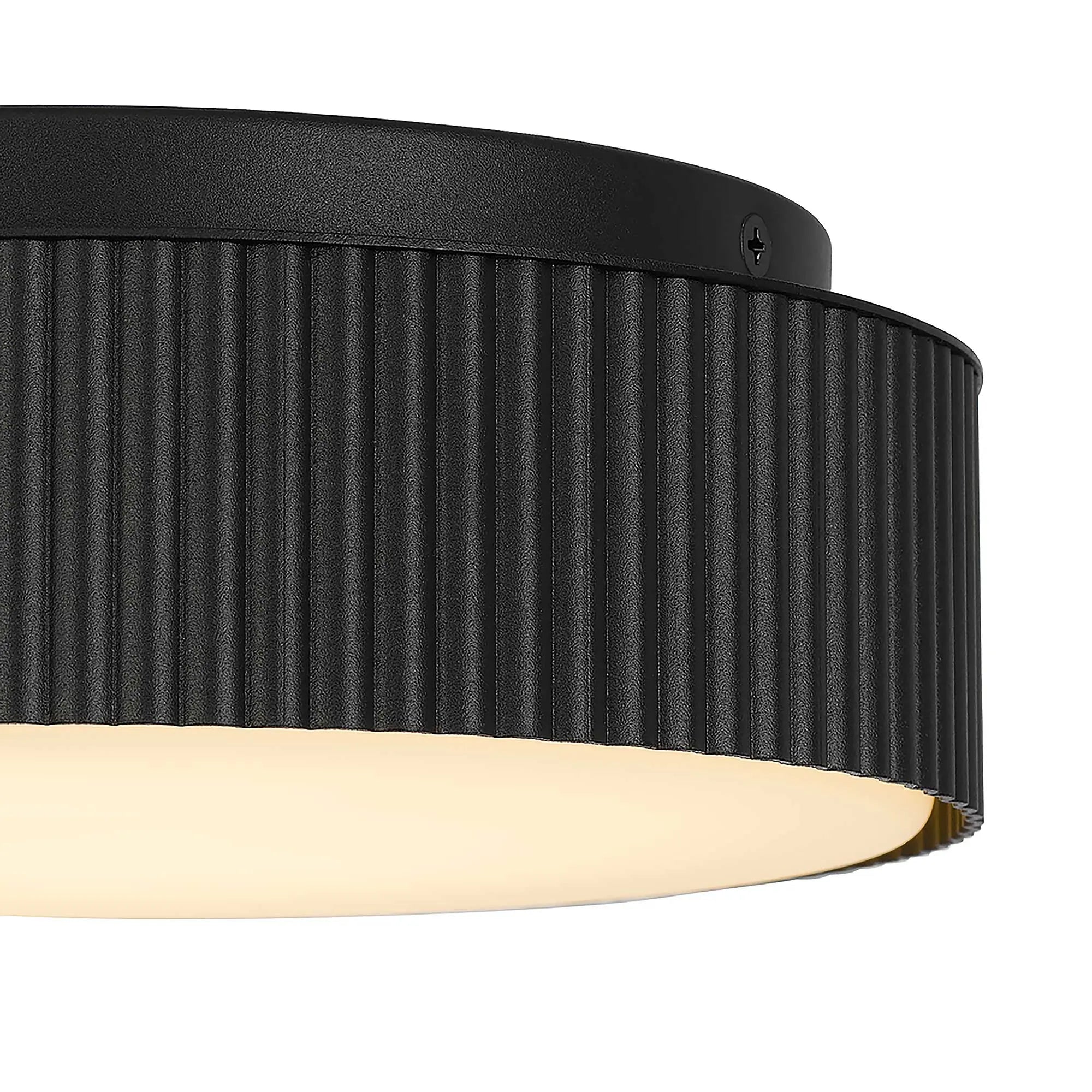 Alteck CHANNEL 9-Inch Black LED Outdoor Flush Mount Light - AFM0064-5CCT-W-BK - Product Image 5