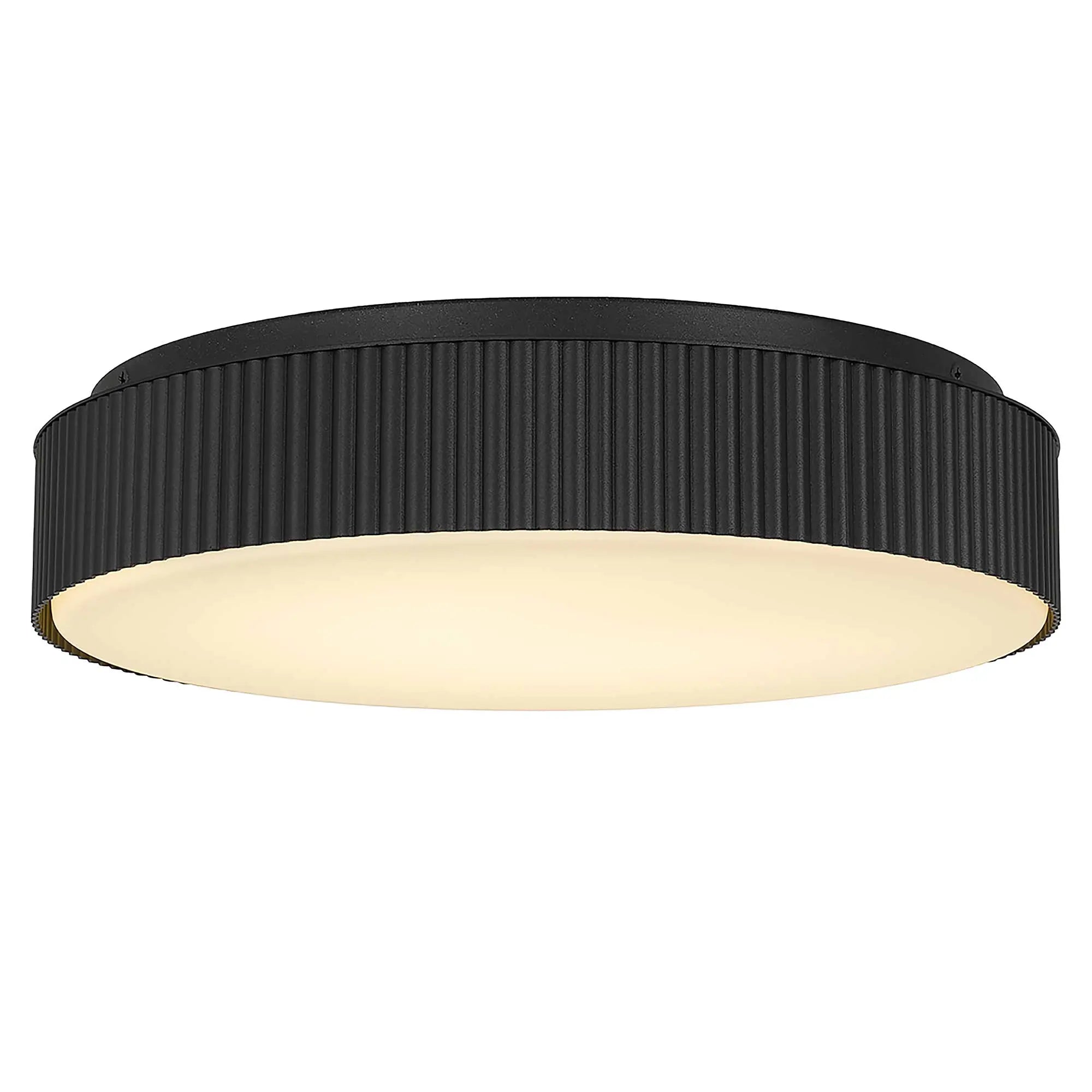 Alteck CHANNEL 13-Inch Black LED Outdoor Flush Mount Light - AFM0065-5CCT-W-BK