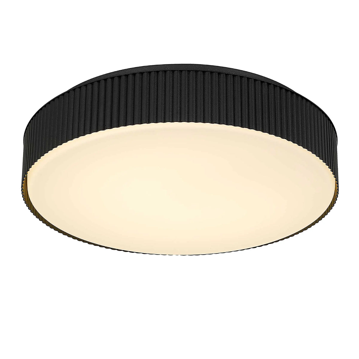 Alteck CHANNEL 13-Inch Black LED Outdoor Flush Mount Light - AFM0065-5CCT-W-BK - Product Image 4