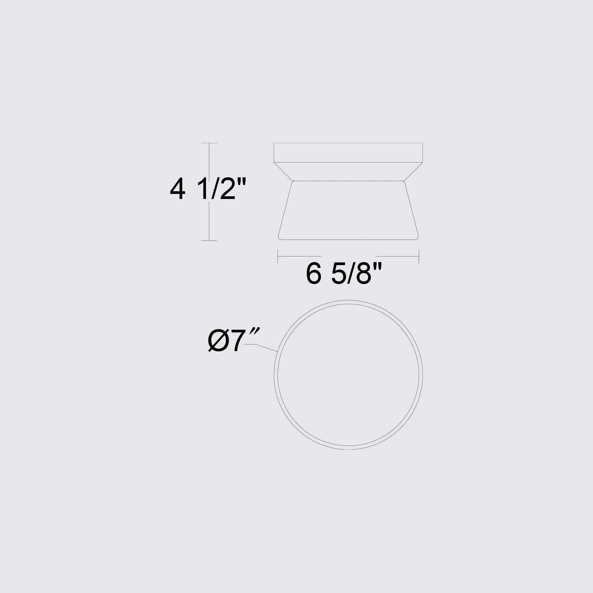 Alteck Skirt 7-Inch Black 3-CCT LED Outdoor Flush Mount Light - AFM0147-3CCT-W-BK - Line Drawing