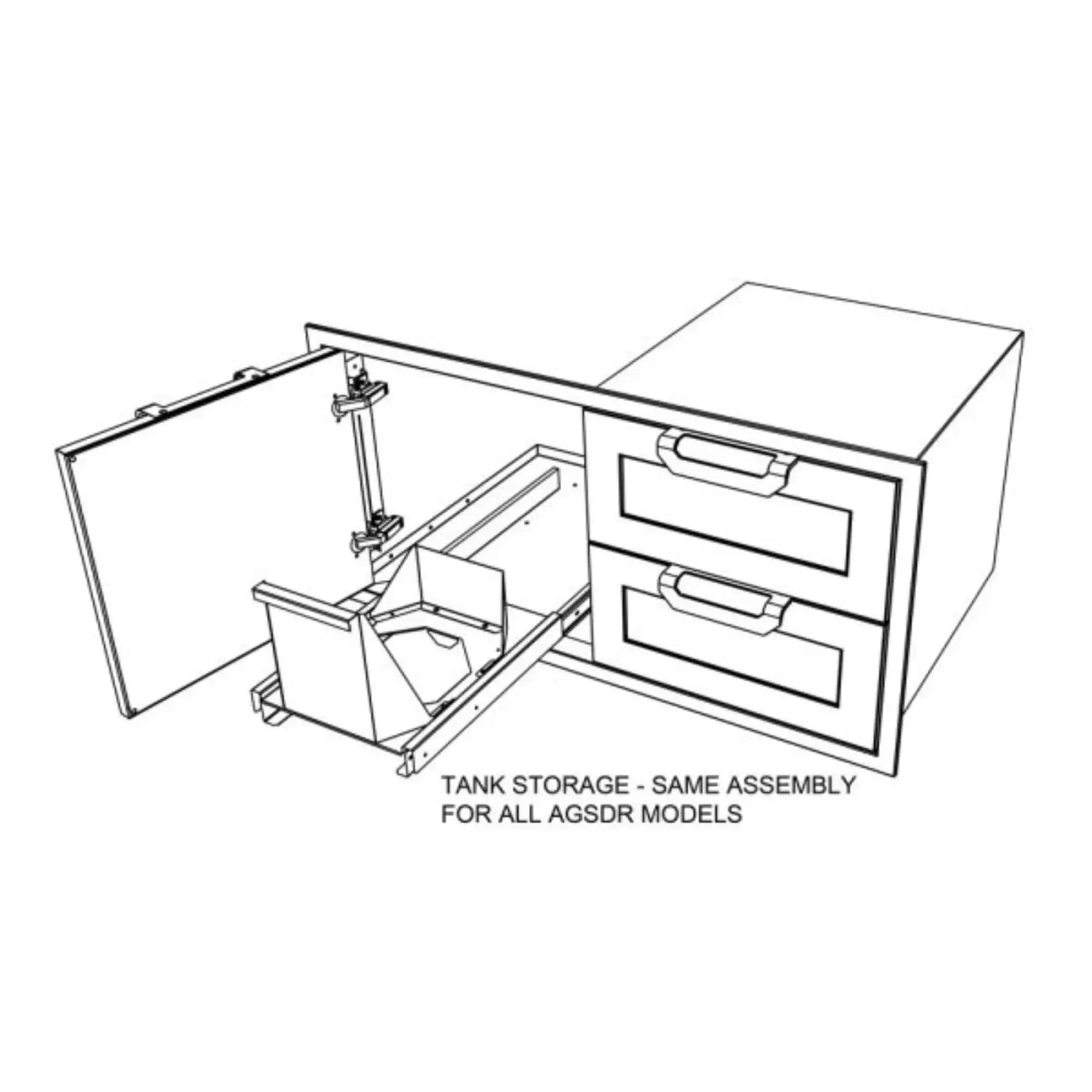 Hestan 30-Inch Outdoor Kitchen Double Drawer & Storage Door Combo Hestan