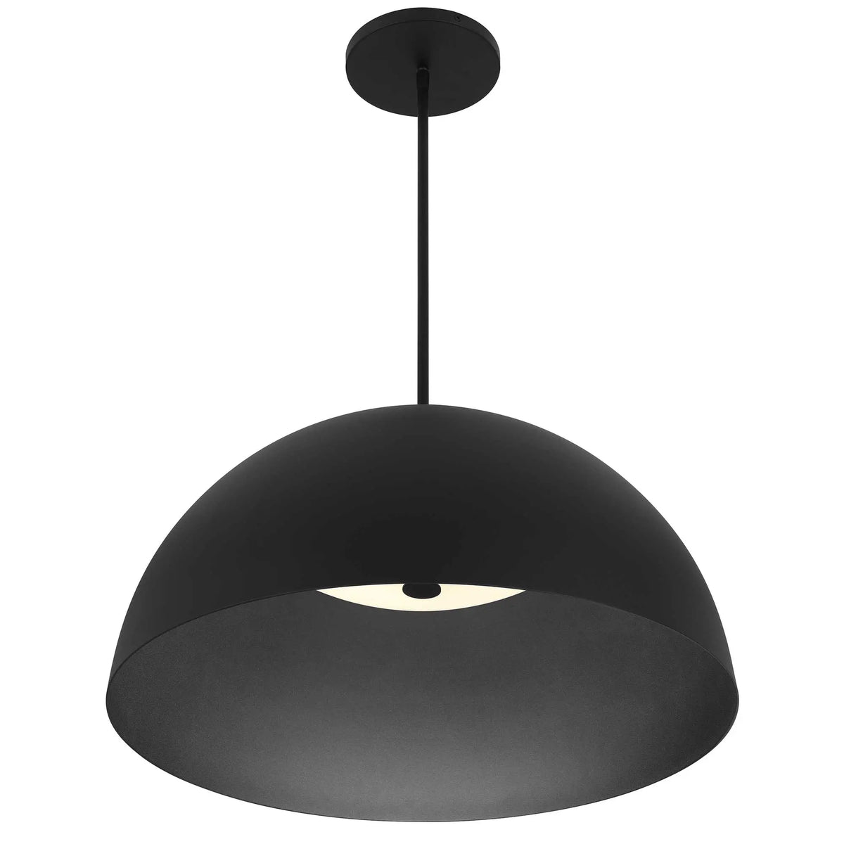 Alteck Half Round 23.625-Inch Black LED Outdoor Pendant Light - AP0083-5CCT-W-BK - Product Image 4