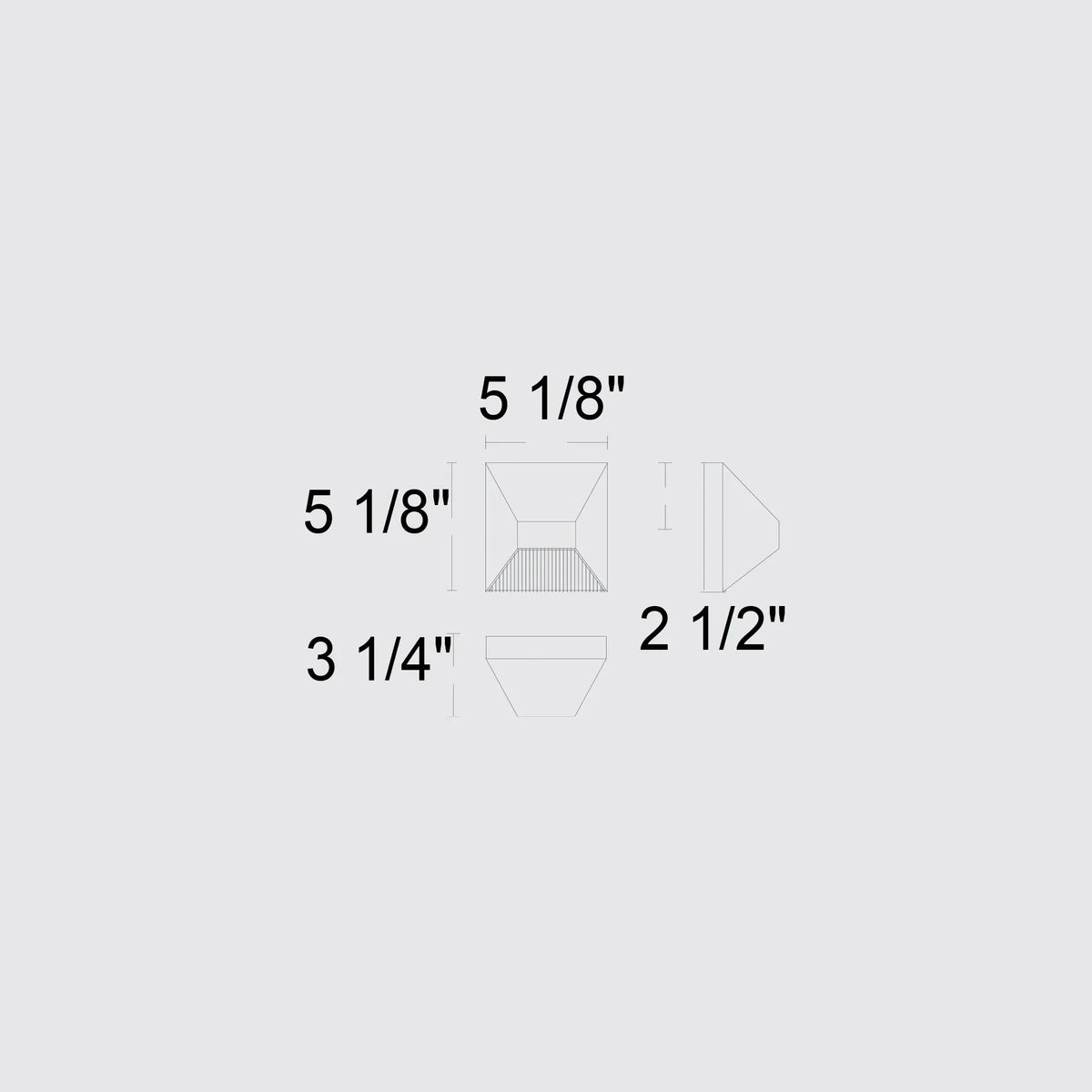 Alteck Ribbed 5.125-Inch Black 3-CCT LED Outdoor Wall Light - AW0008-3CCT-W-BK - Line Drawing