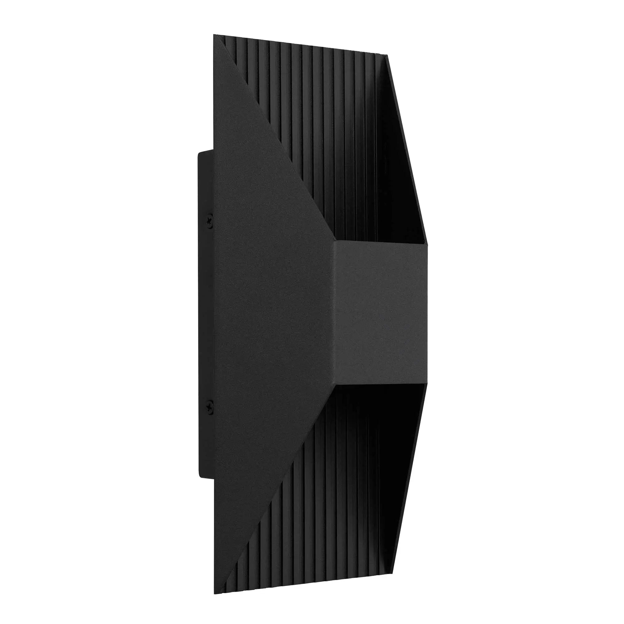 Alteck Ribbed 12-Inch Black 3-CCT LED Outdoor Wall Light - AW0009-3CCT-W-BK - Product Image 2