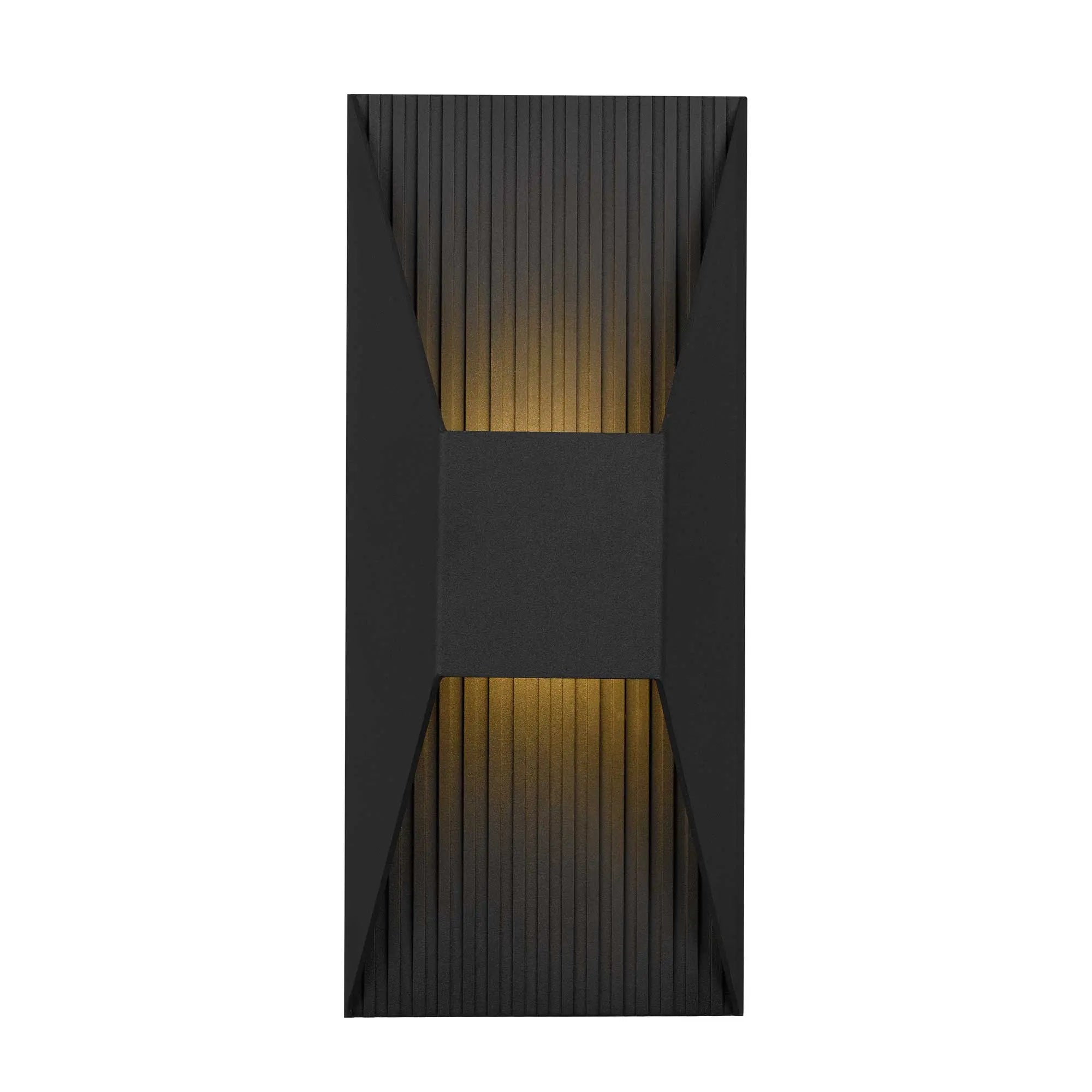 Alteck Ribbed 12-Inch Black 3-CCT LED Outdoor Wall Light - AW0009-3CCT-W-BK - Product Image 3