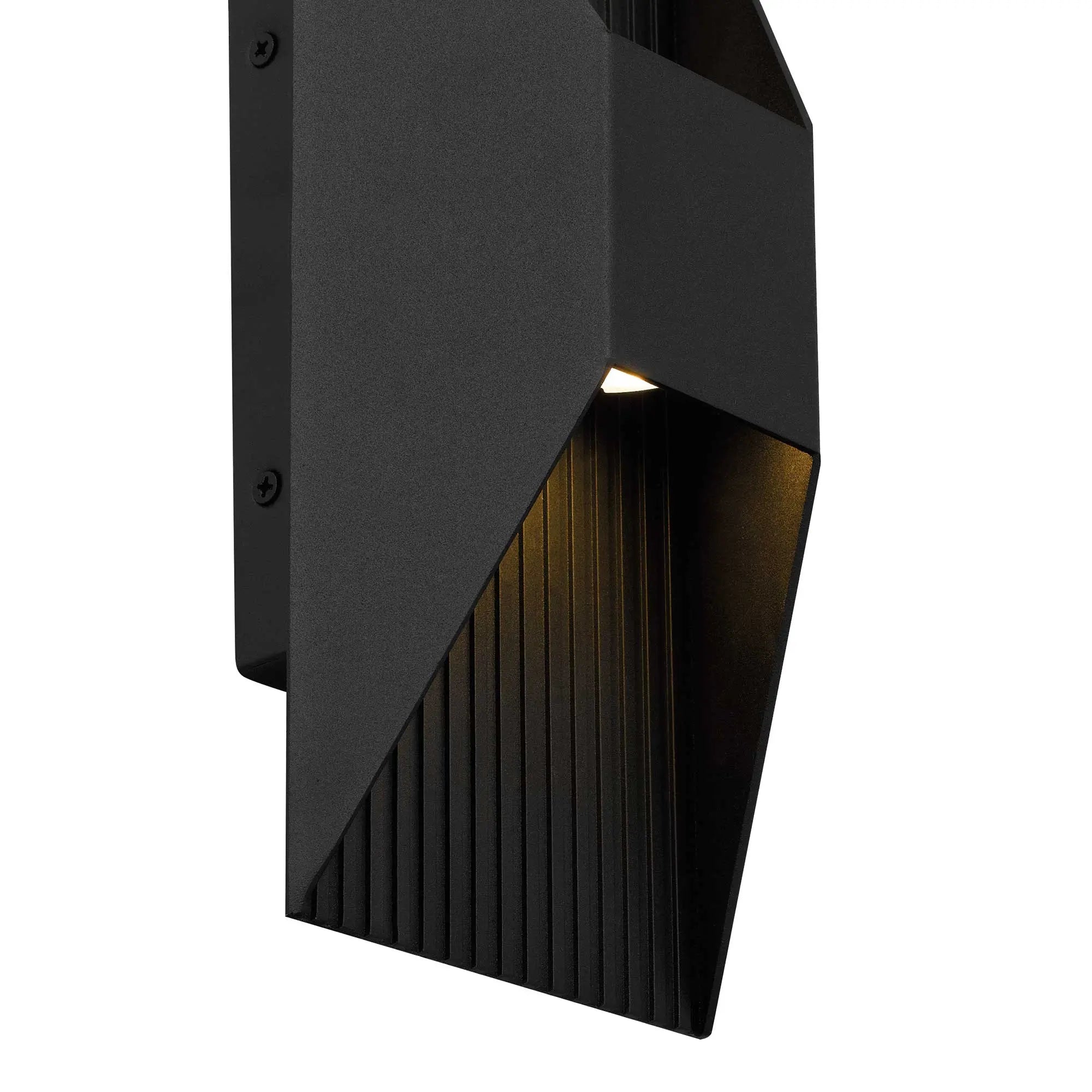 Alteck Ribbed 12-Inch Black 3-CCT LED Outdoor Wall Light - AW0009-3CCT-W-BK - Product Image 5