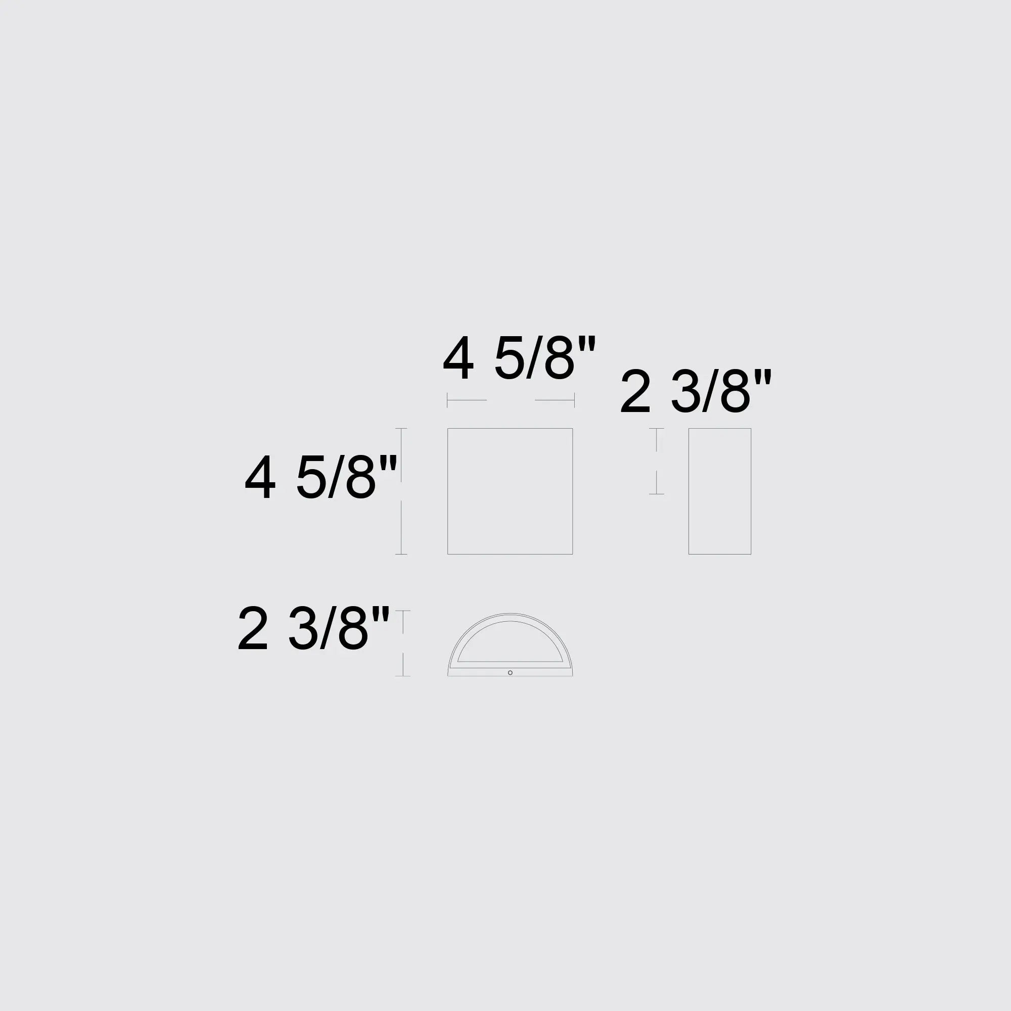 Alteck Veil 4.625-Inch Black 3-CCT LED Outdoor Wall Light - AW0028-3CCT-W-BK - Line Drawing
