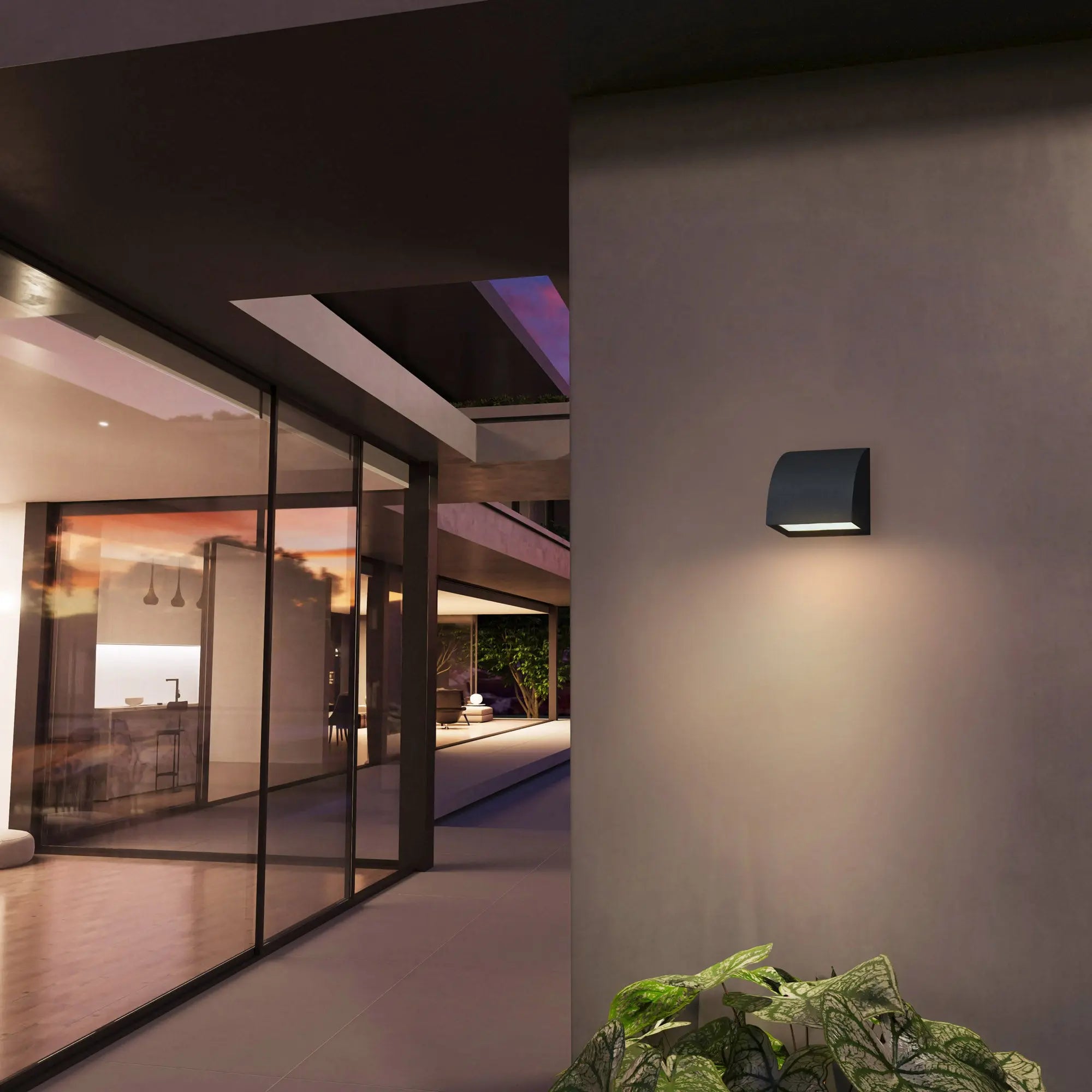 Alteck Slope 4.625-Inch Black 3-CCT LED Outdoor Wall Light - AW0029-3CCT-W-BK - Application Interior Image