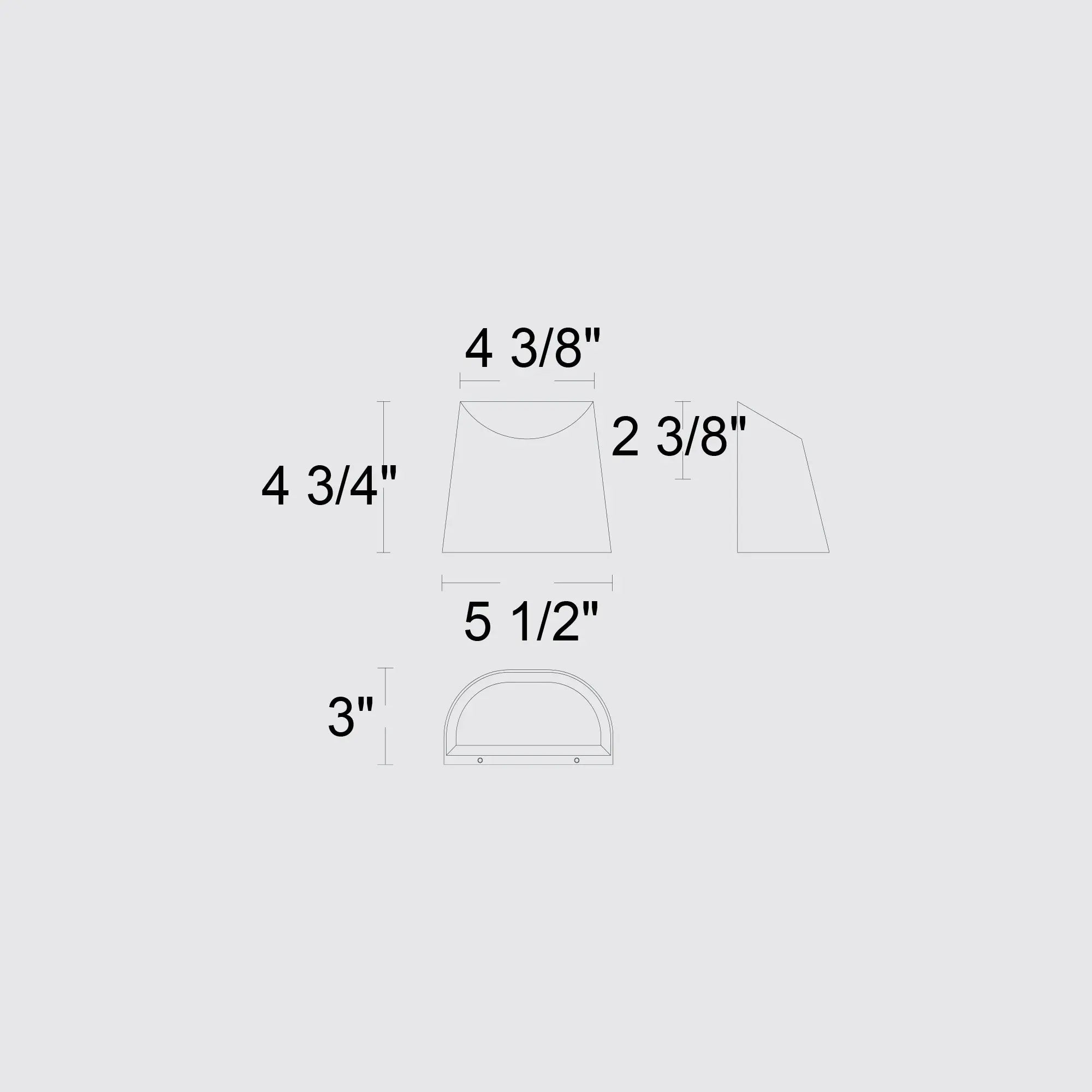 Alteck Ambit 4.75-Inch Black 3-CCT LED Outdoor Wall Light - AW0030-3CCT-W-BK - Line Drawing