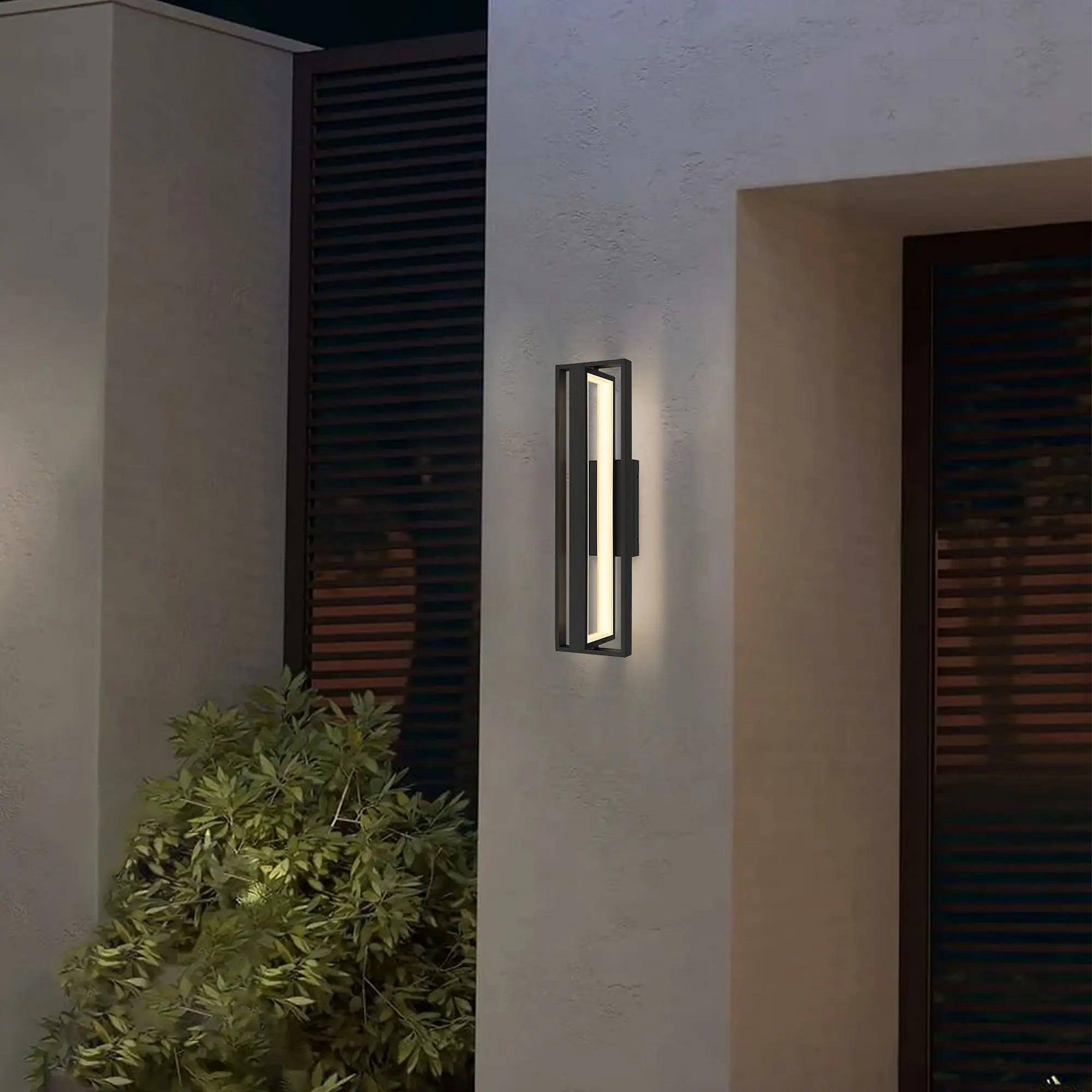 Alteck IN & OUT 24.5-Inch Black LED Outdoor Wall Light - AW0054-30-W-BK - Application Exterior Image