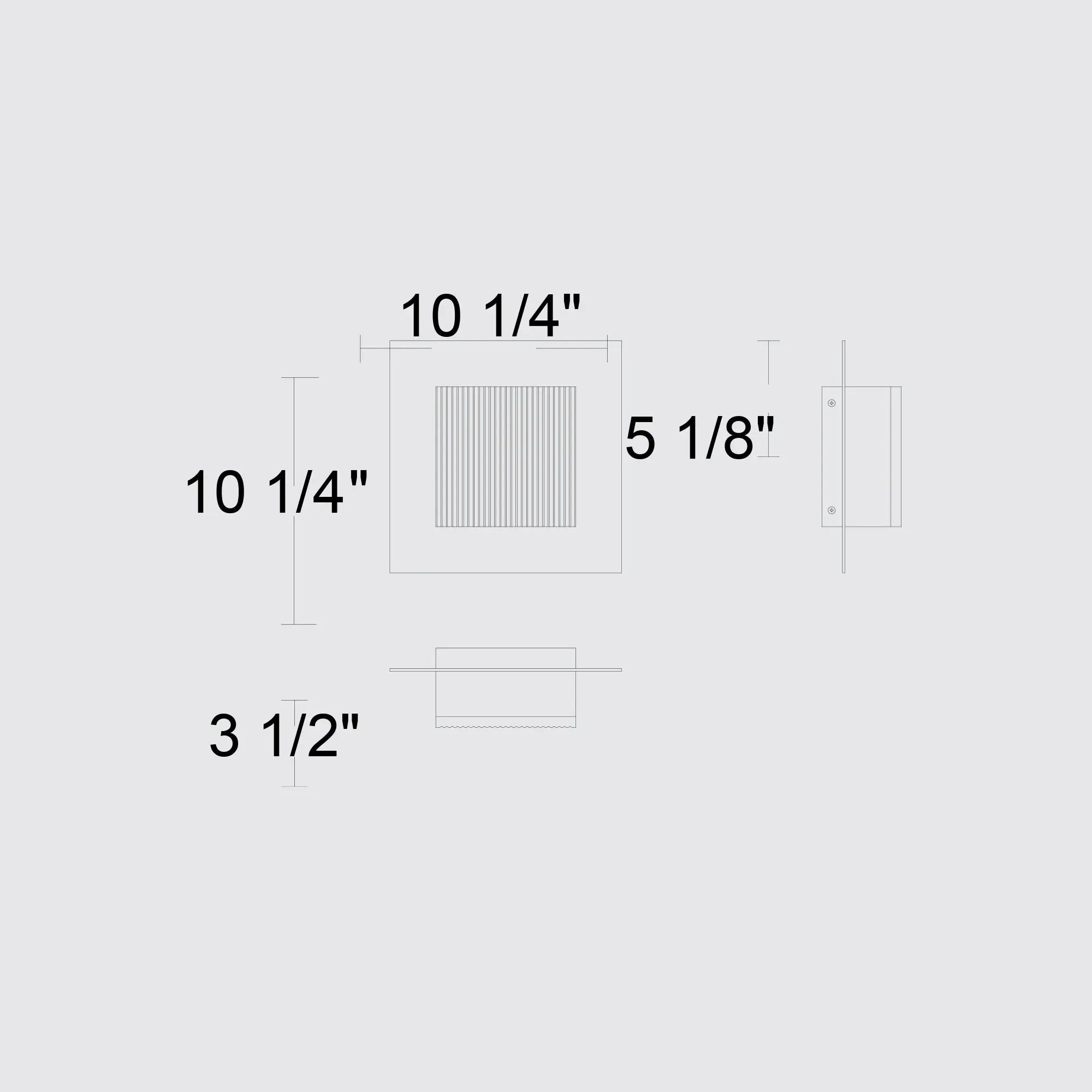 Alteck Miami 10.25-Inch Black 3-CCT LED Outdoor Wall Light - AW0059-3CCT-W-BK - Line Drawing