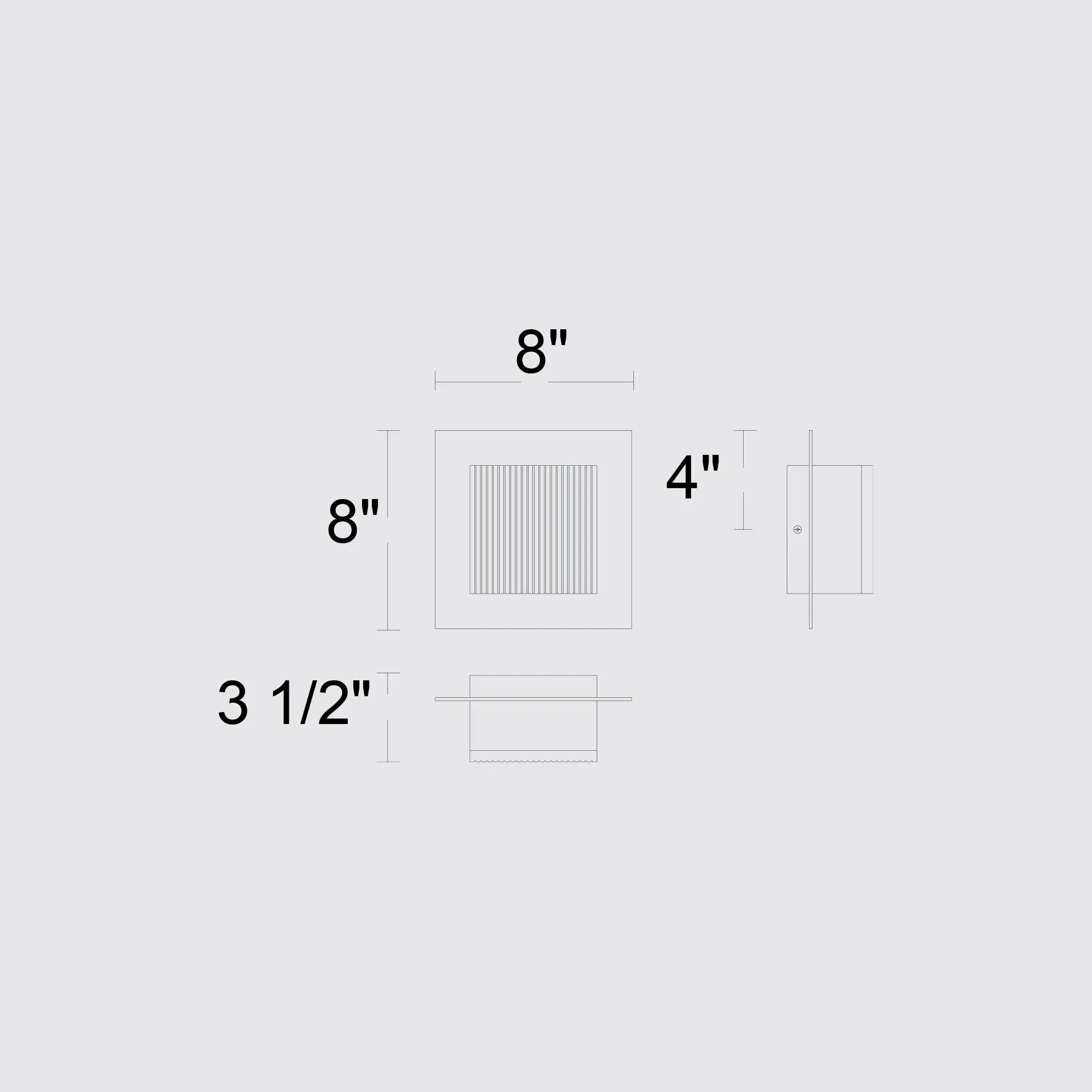 Alteck Miami 8-Inch Black 3-CCT LED Outdoor Wall Light - AW0060-3CCT-W-BK - Line Drawing