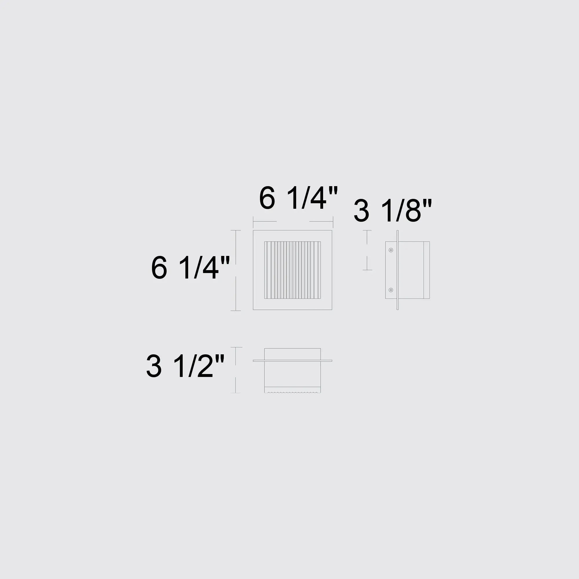 Alteck Miami 6.25-Inch Black 3-CCT LED Outdoor Wall Light - AW0061-3CCT-W-BK - Line Drawing