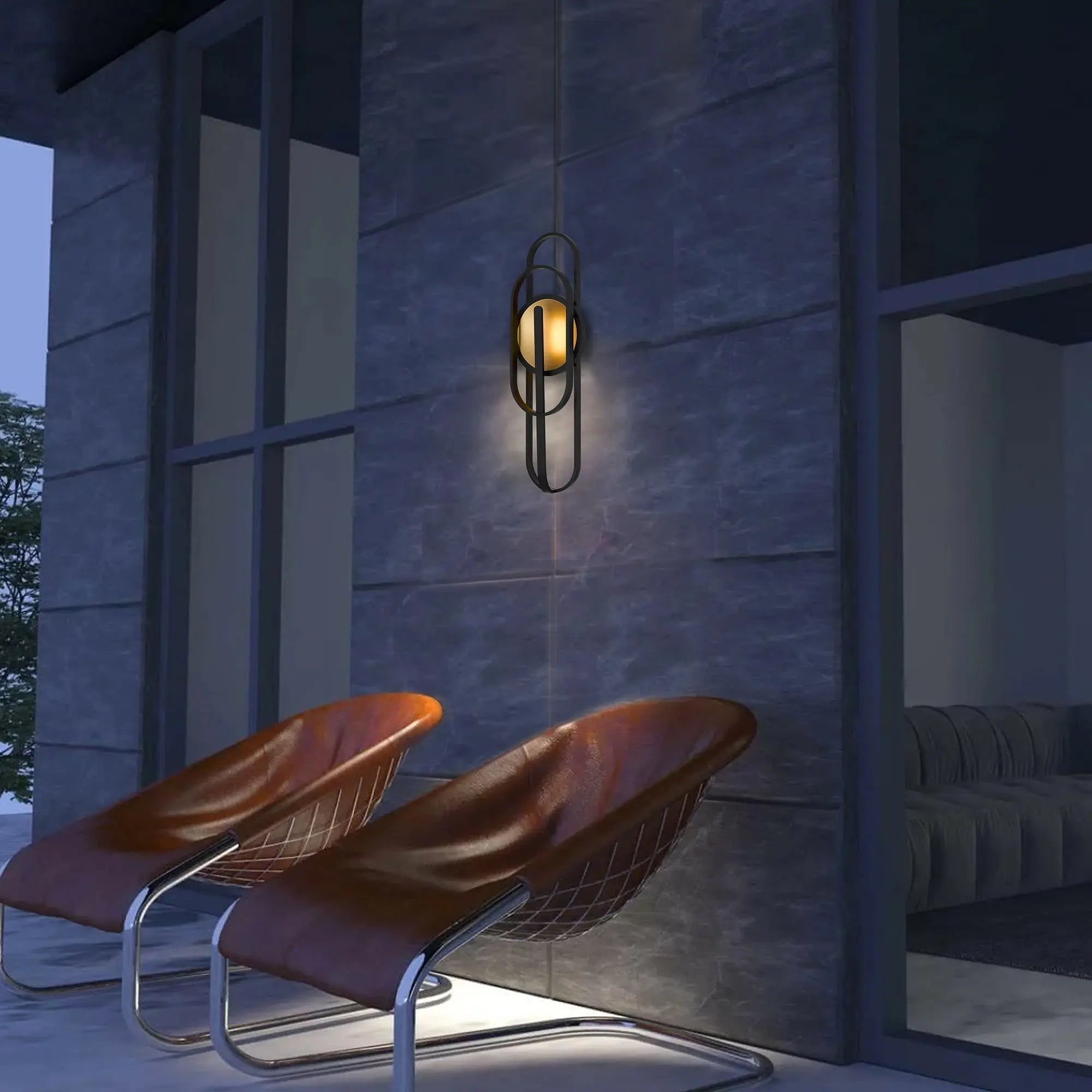 Alteck Raymond 30-Inch Black 3-CCT LED Outdoor Wall Light - AW0092-3CCT-W-BK - Application Exterior Image