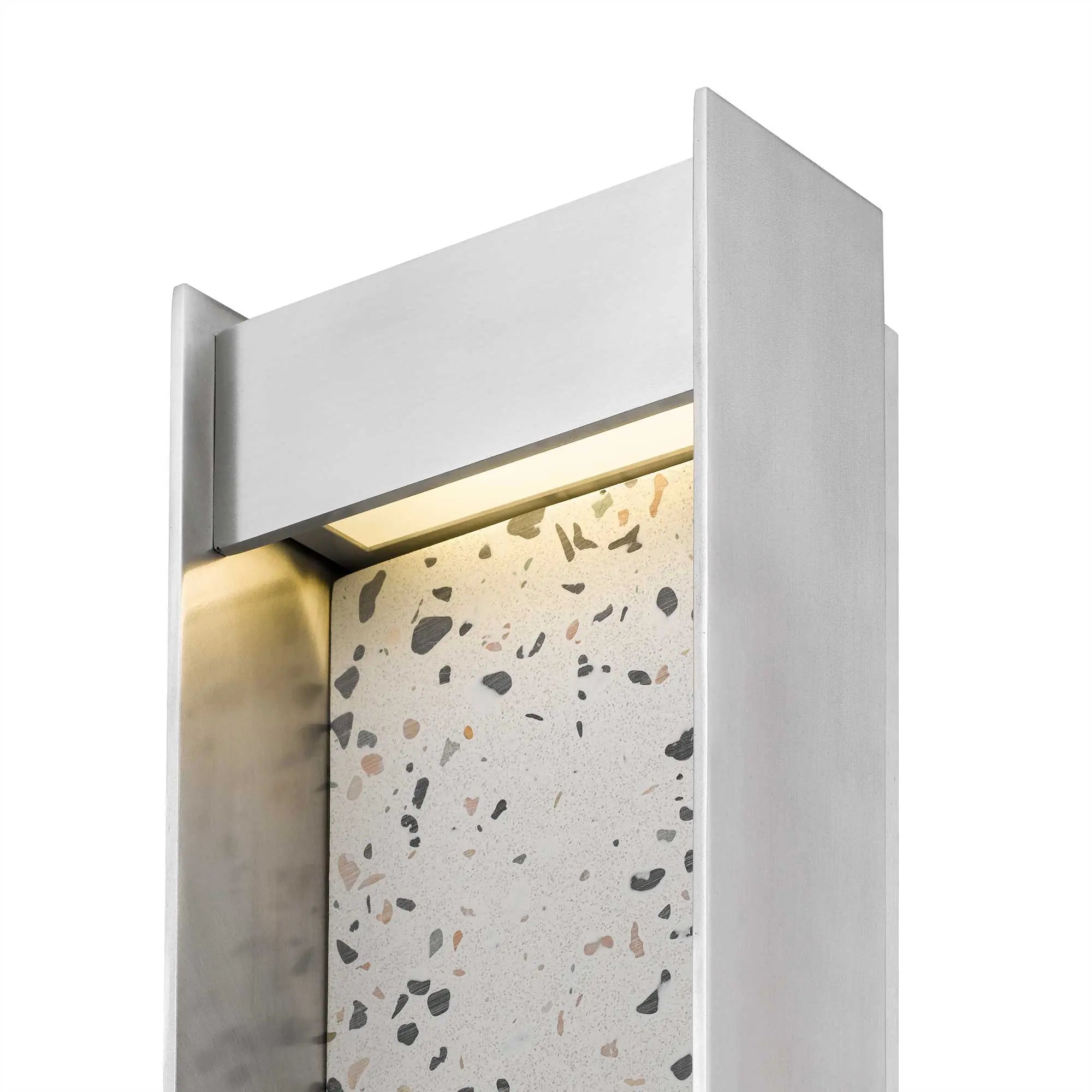 Alteck Terrazzo 14-Inch Brushed Aluminum 3-CCT LED Outdoor Wall Light - AW0095-3CCT-W-BA - Product Image 5