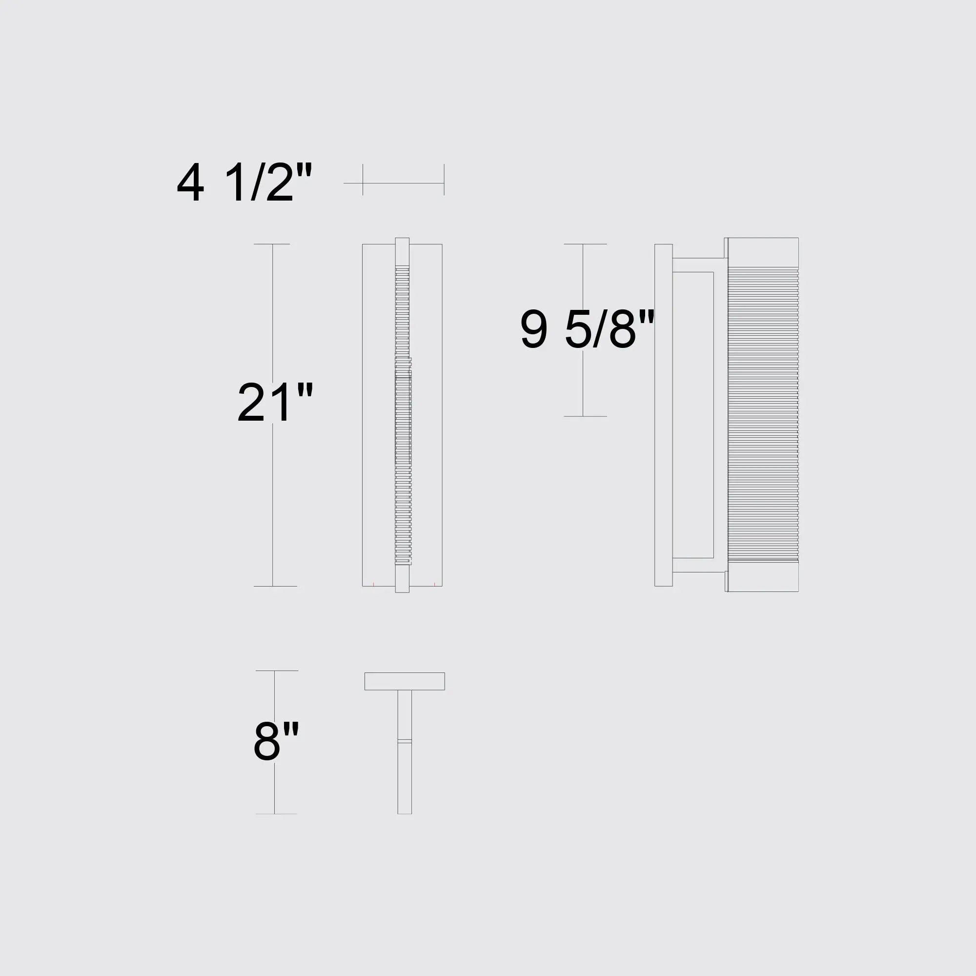 Alteck Solice 21-Inch Black 3-CCT LED Outdoor Wall Light - AW0097-3CCT-W-BK - Line Drawing