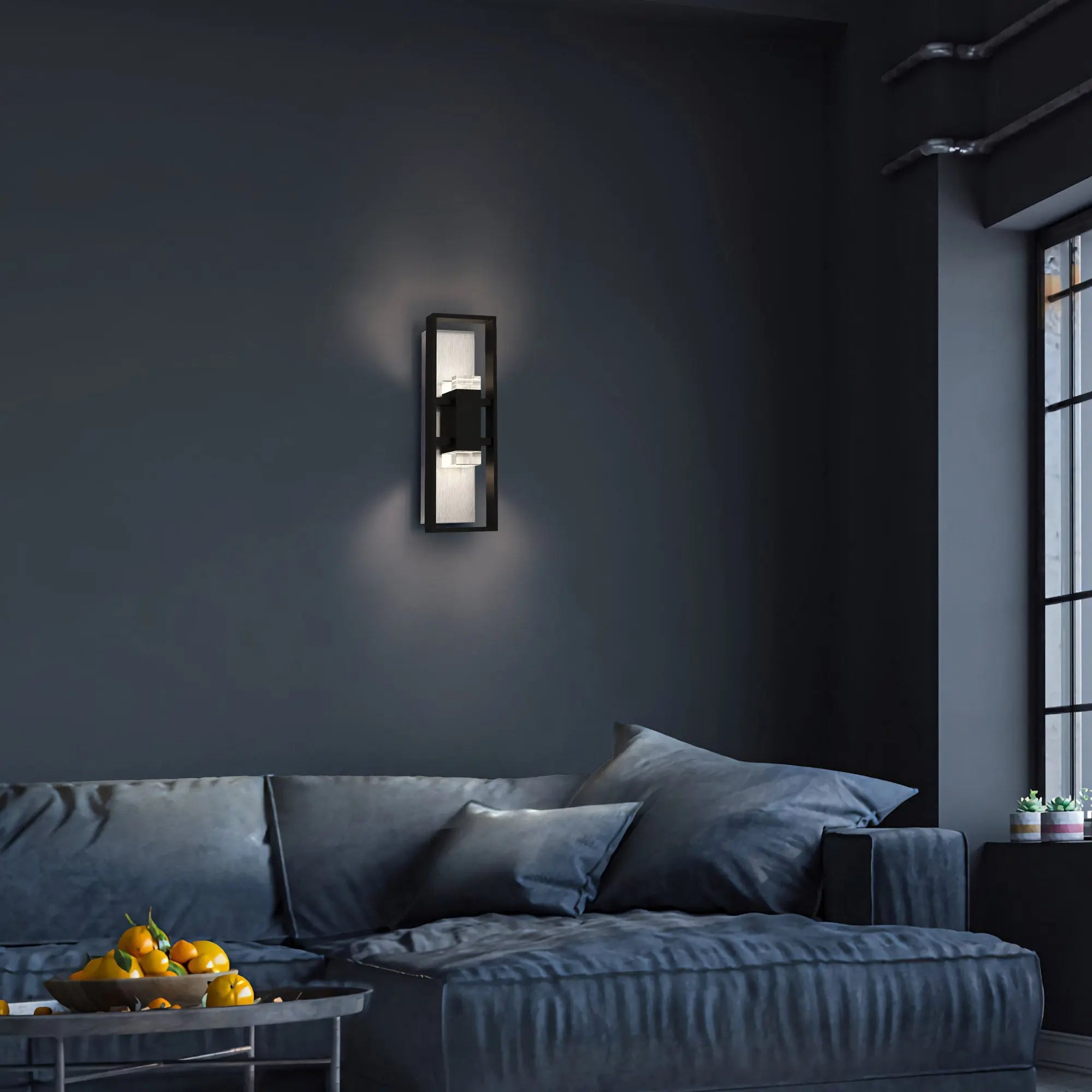 Alteck Mars 18-Inch Black 3-CCT LED Outdoor Wall Light - AW0106-3CCT-W-BK - Application Interior Image