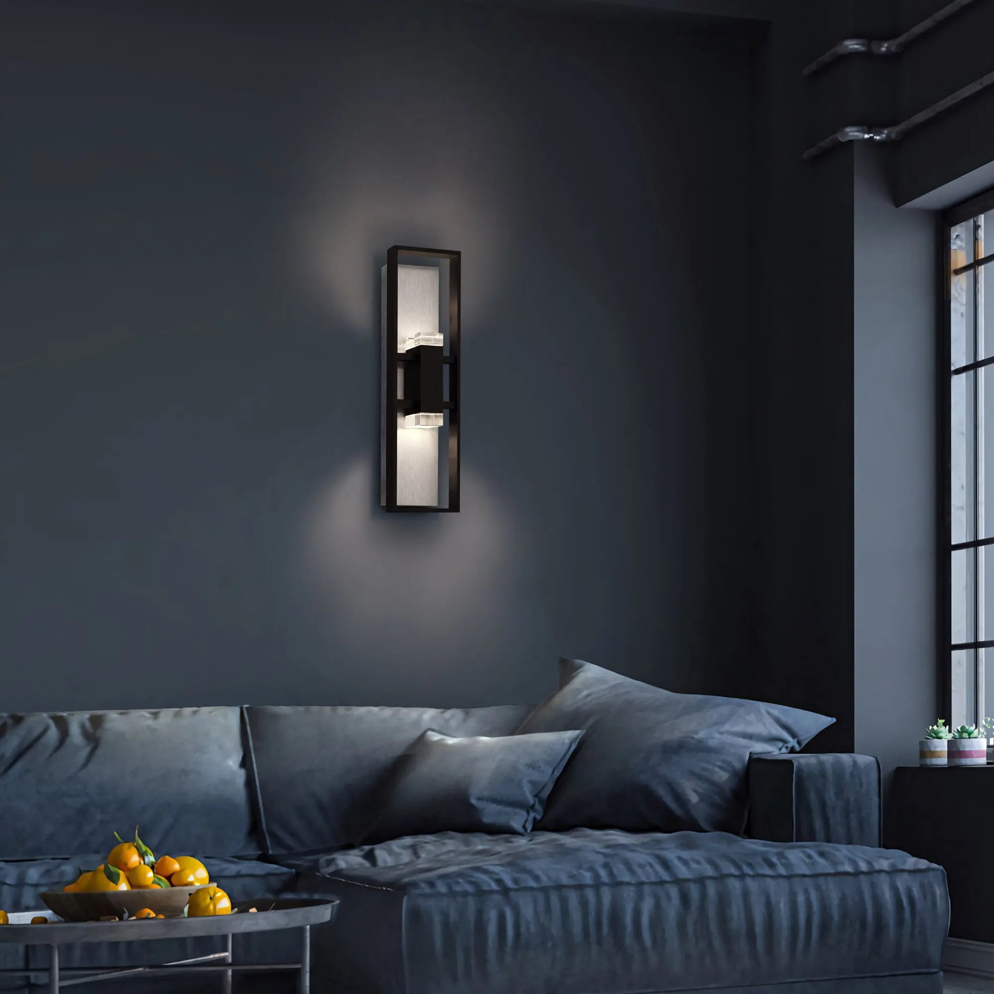 Alteck Mars 24-Inch Black 3-CCT LED Outdoor Wall Light - AW0107-3CCT-W-BK - Application Interior Image
