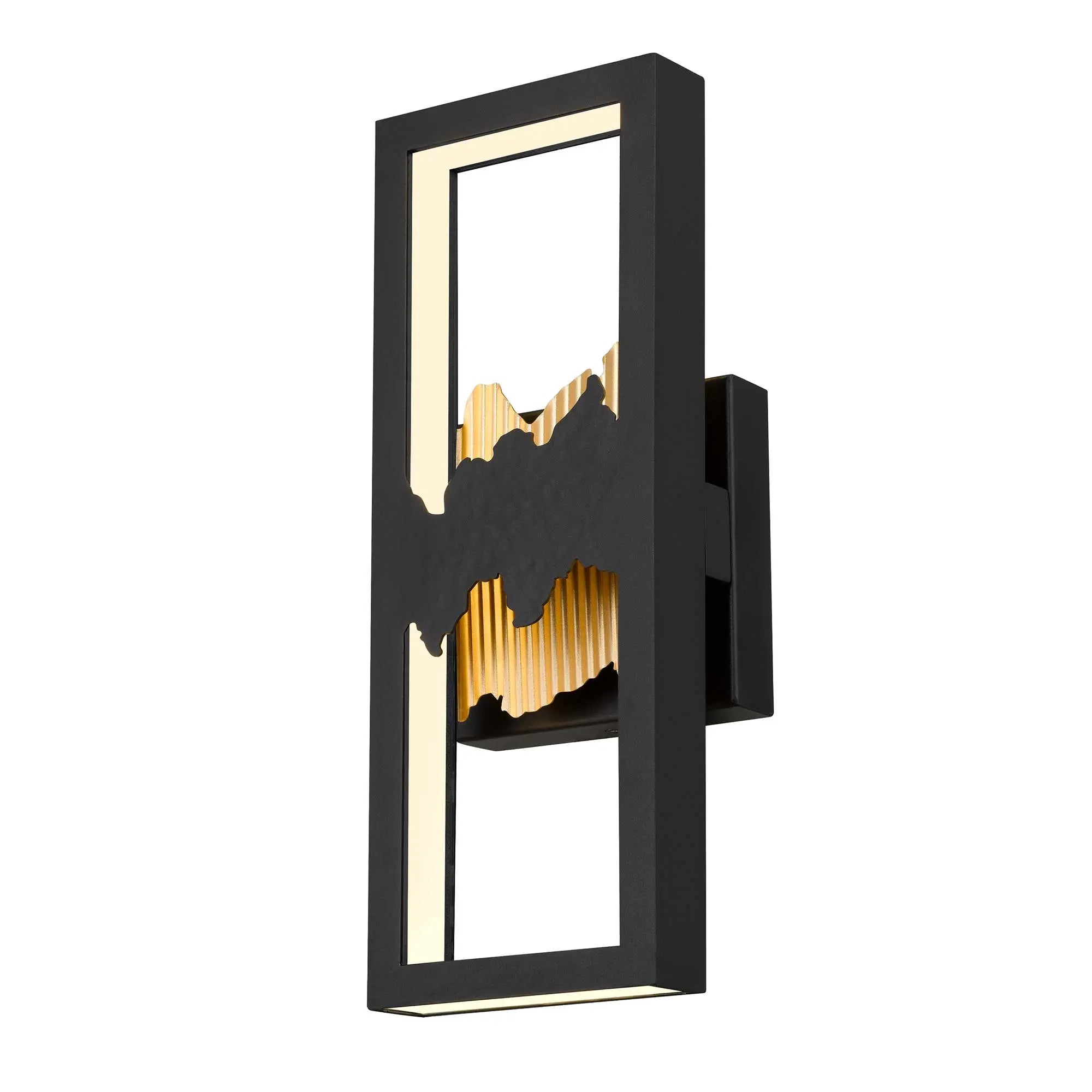 Alteck Sunrize 15-Inch Black 3-CCT LED Outdoor Wall Light - AW0111-3CCT-W-BK/PB