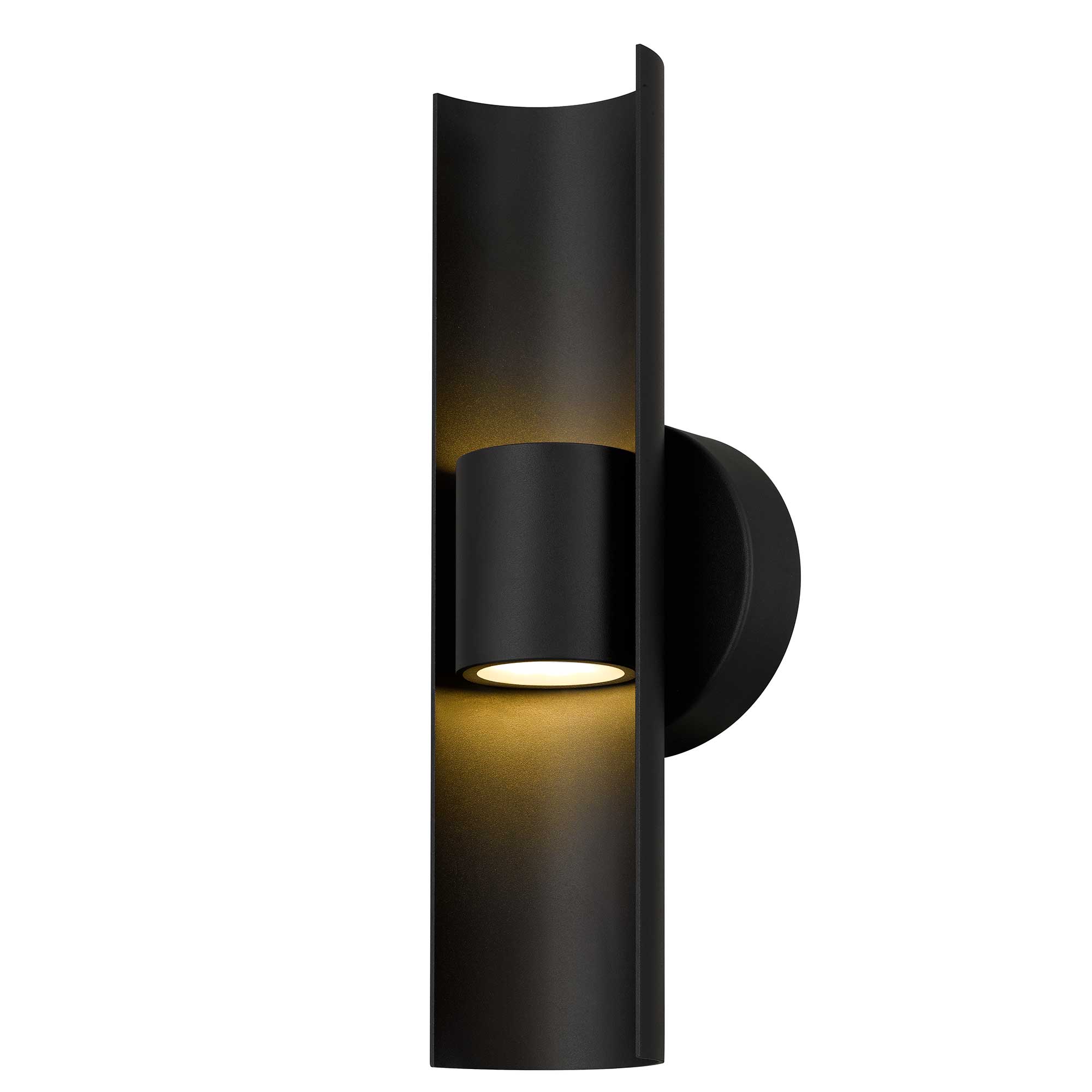 Alteck Hugo 14-Inch Black 3-CCT LED Outdoor Wall Light - AW0114-3CCT-W-BK