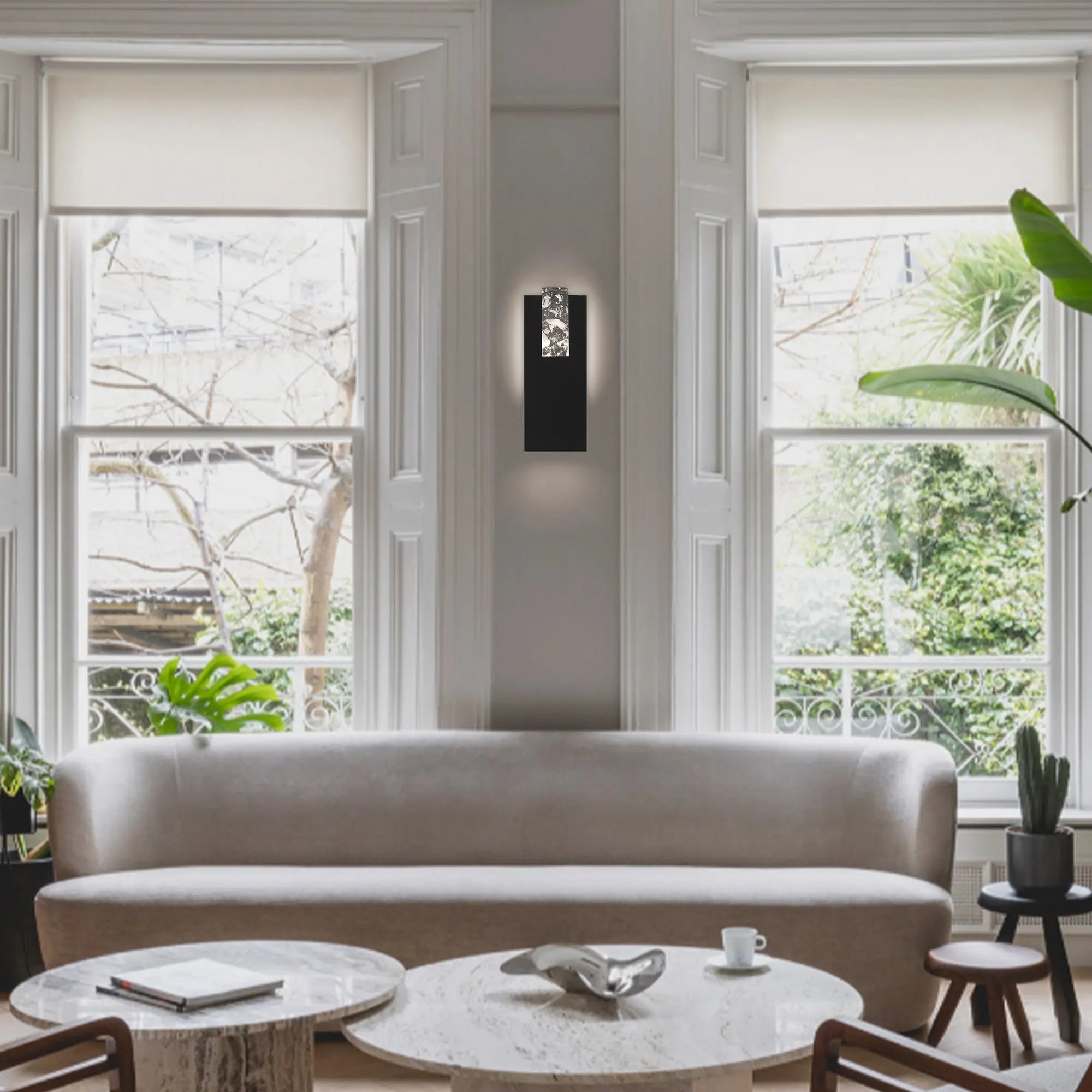 Alteck Mille 12.875-Inch Black 3-CCT LED Outdoor Wall Light - AW0116-3CCT-W-BK - Application Interior Image