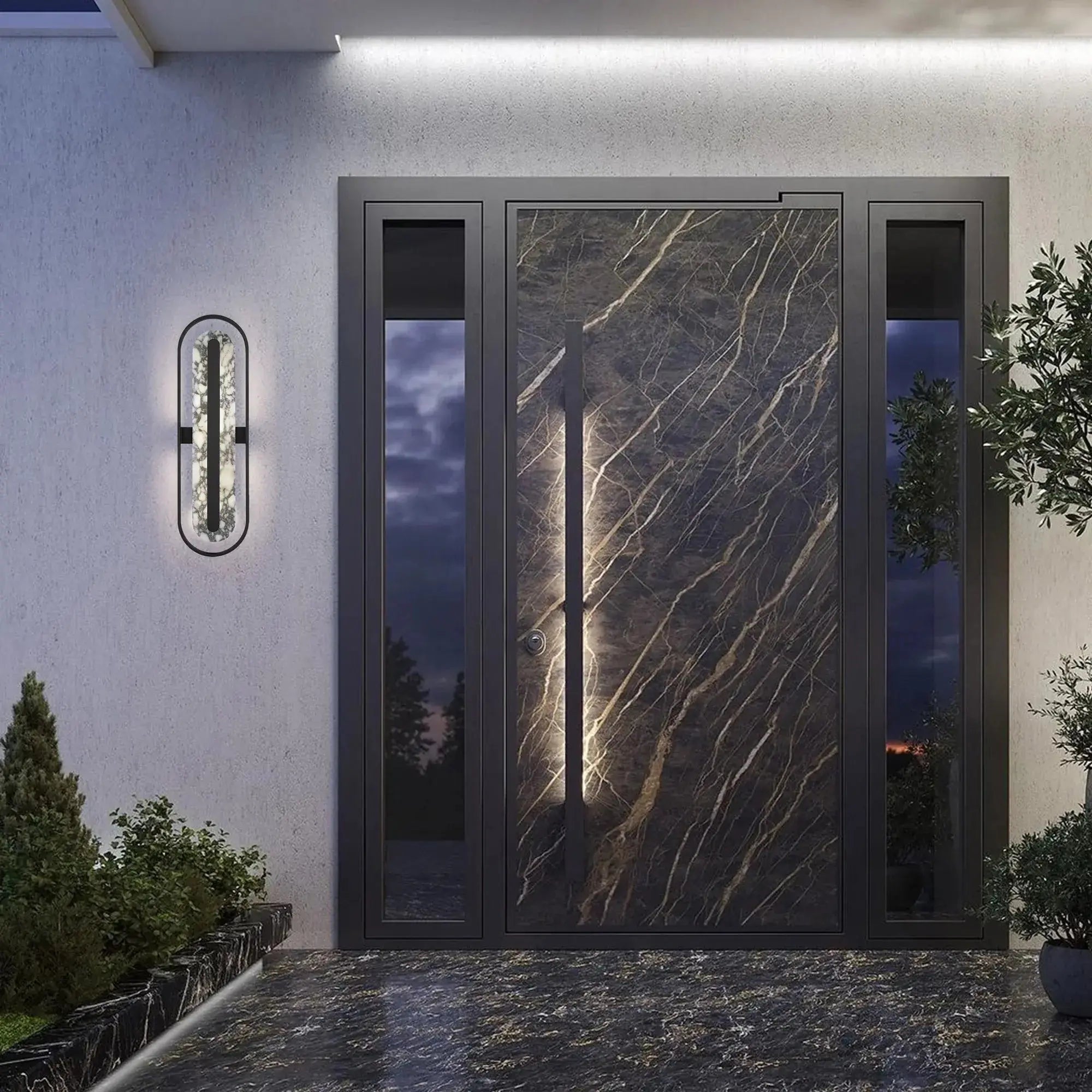 Alteck Roundabout 34-Inch Black 3-CCT LED Outdoor Wall Light - Wet Rated - AW0127-3CCT-W-BK Alteck