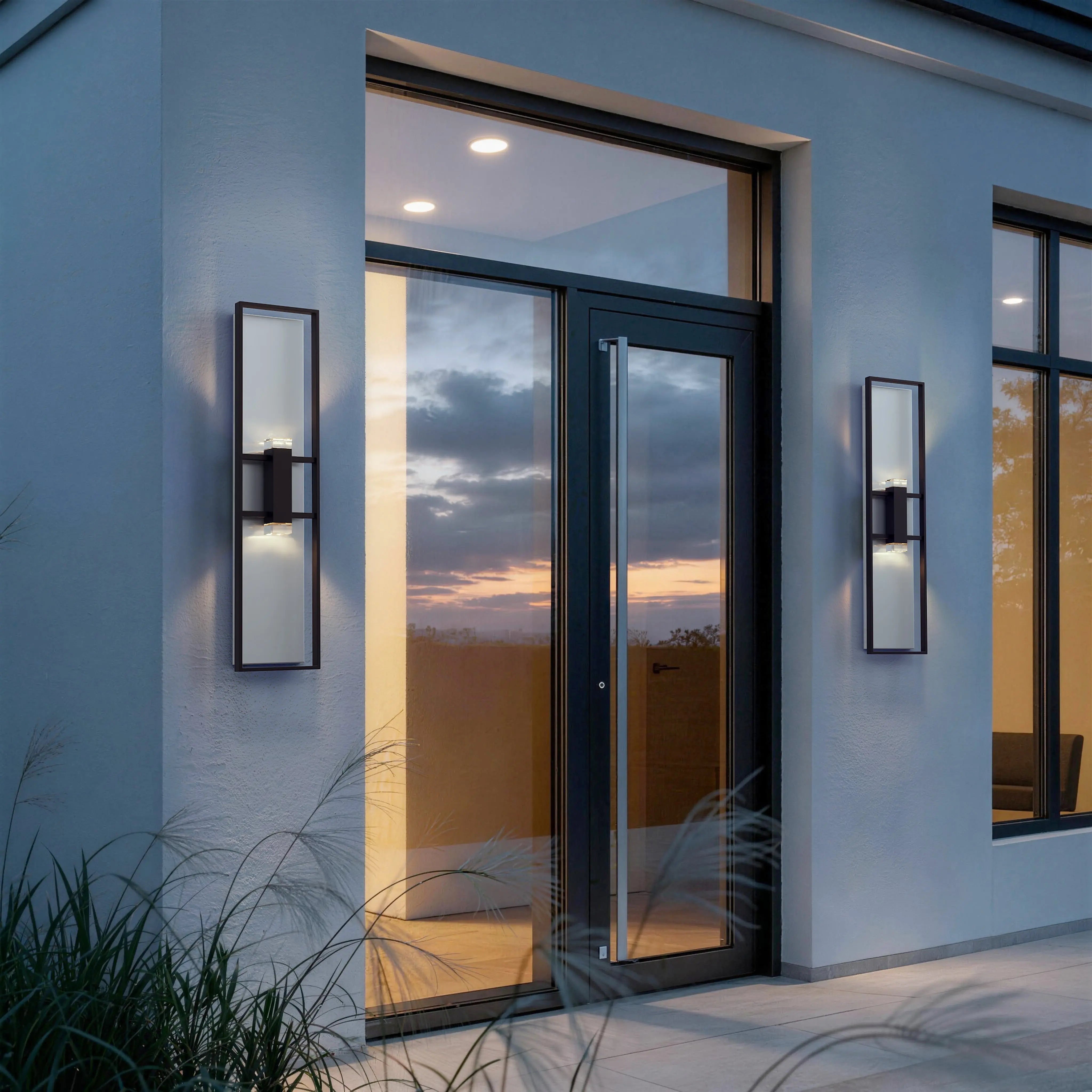Alteck Mars 42-Inch Black 3-CCT LED Outdoor Wall Light - AW0166-3CCT-W-BK - Product Image 3