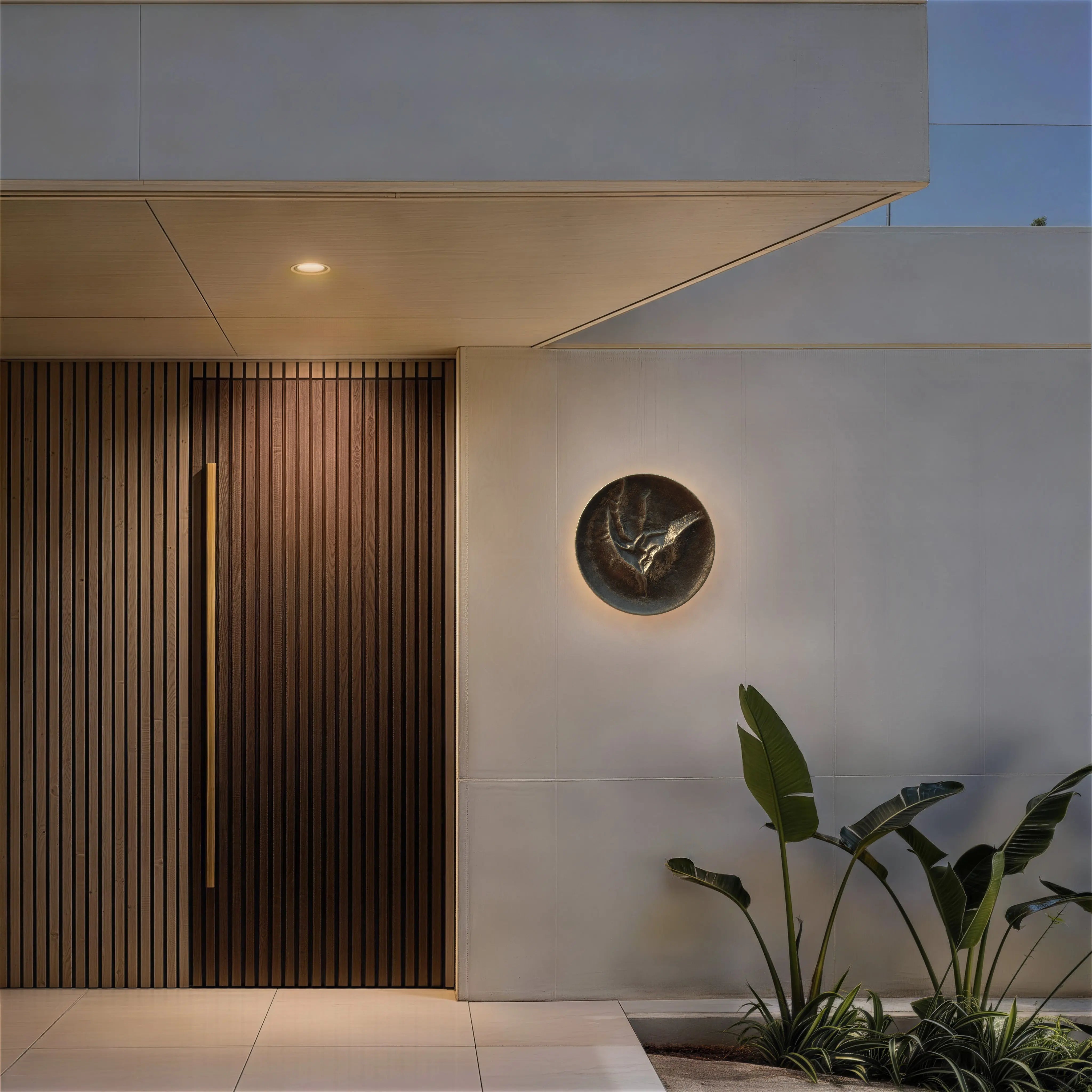 Alteck Moon 16-Inch Painted Patina Bronze LED Outdoor Wall Light - AW0167-5CCT-W-PBZ - Product Image 3