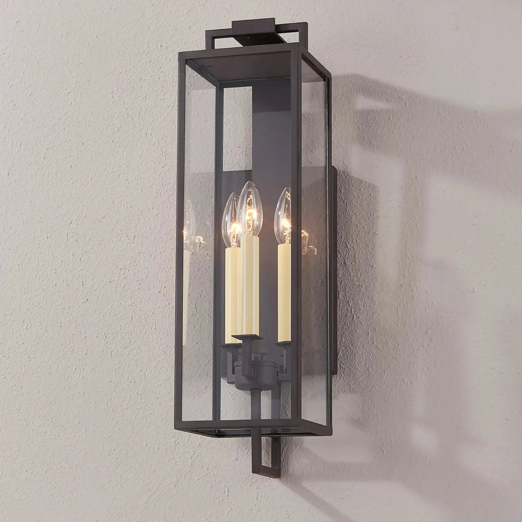 Troy Lighting Beckham 21.5-Inch Outdoor Wall Sconce - Textured Bronze - Wet Rated - B6382-TBZ Troy Lighting