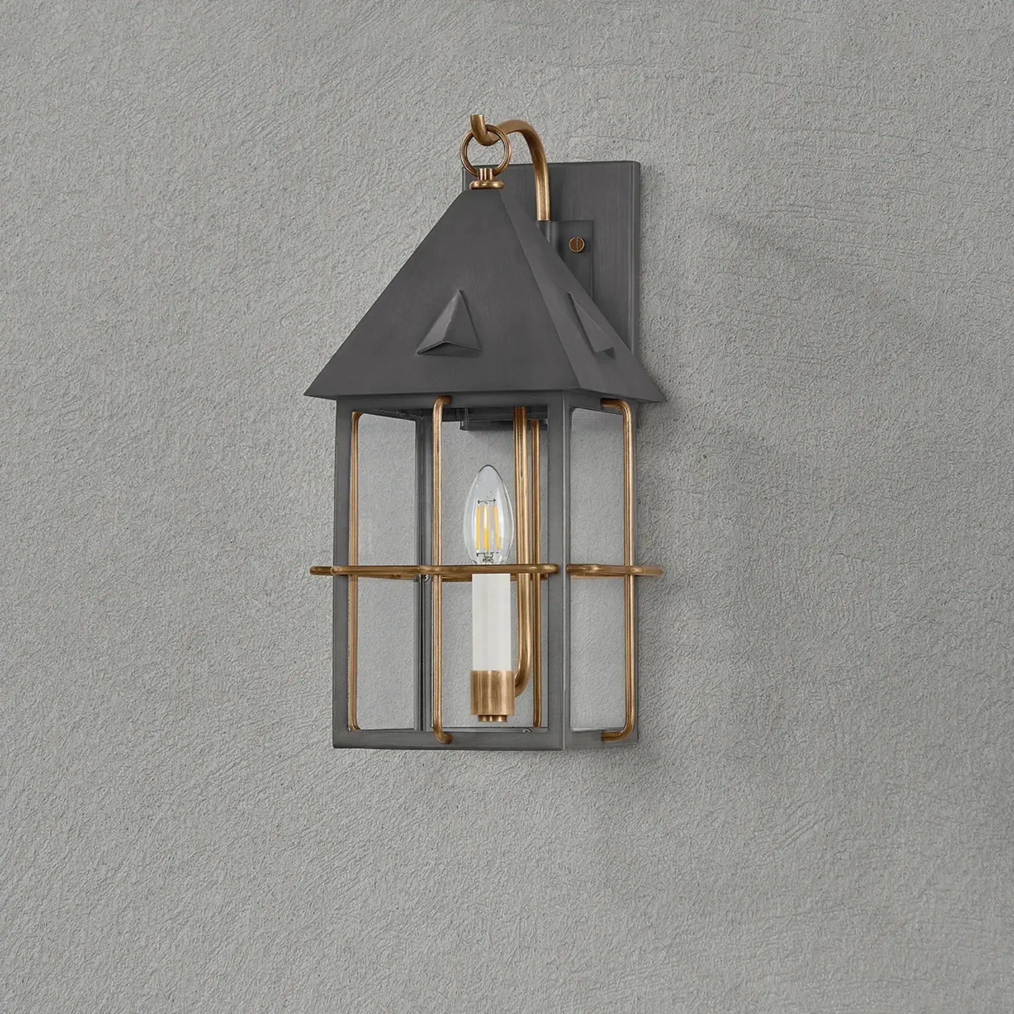 Troy Lighting Toby 17-Inch Outdoor Wall Sconce - Patina Brass - Wet Rated - B6617-PBR/GRA Troy Lighting