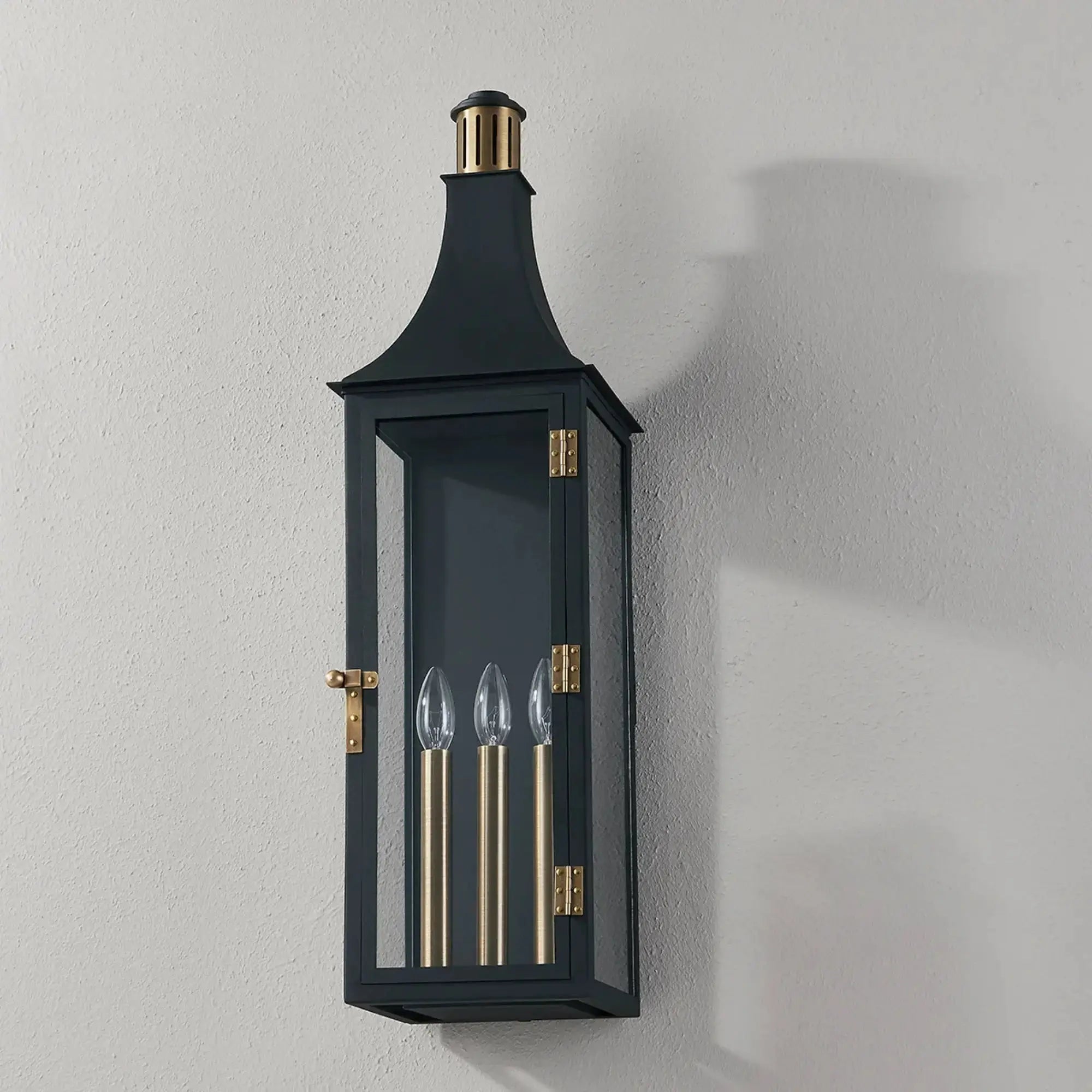 Troy Lighting Wes 30.75-Inch Outdoor Wall Sconce - Patina Brass - Wet Rated - B7831-PBR/TBK Troy Lighting