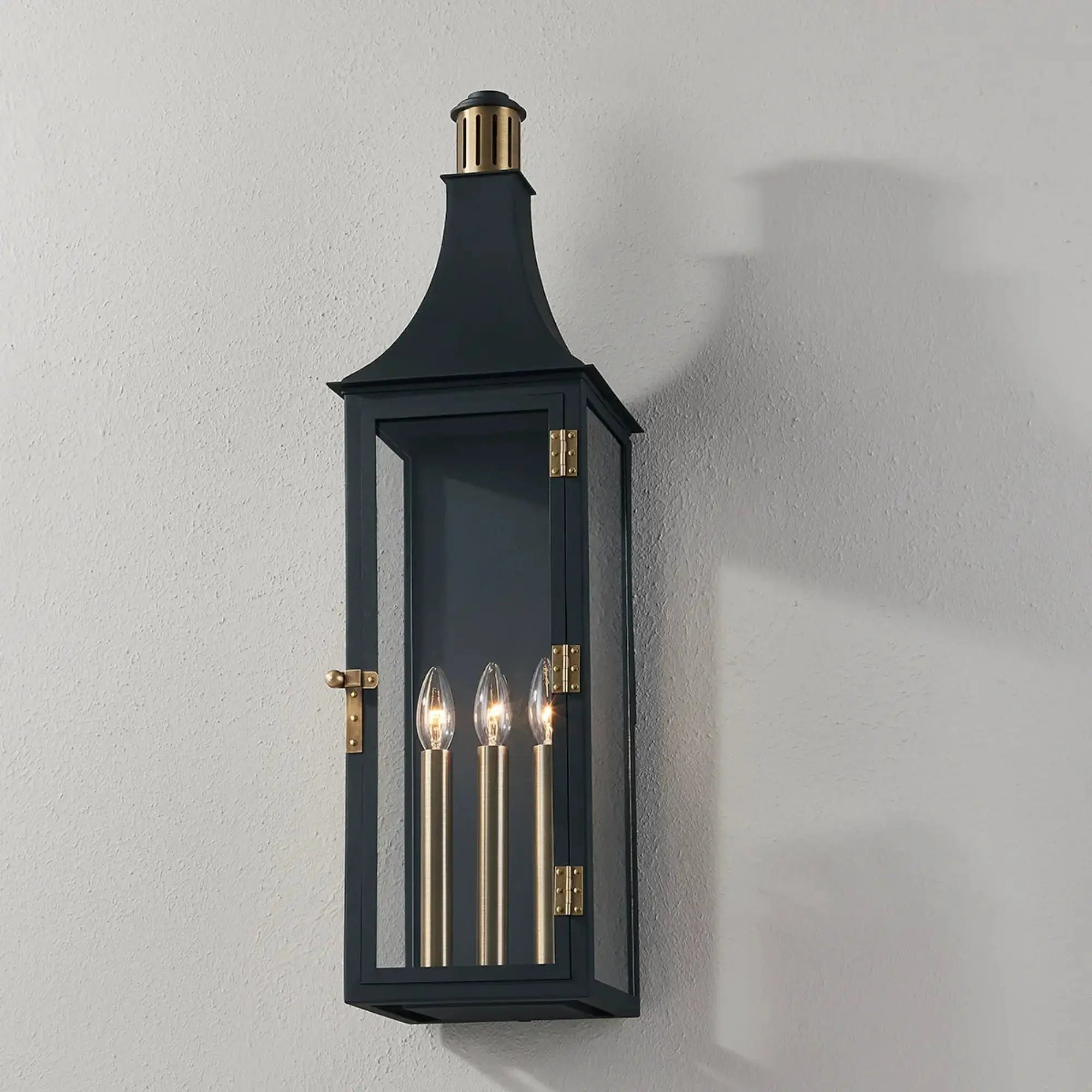 Troy Lighting Wes 30.75-Inch Outdoor Wall Sconce - Patina Brass - Wet Rated - B7831-PBR/TBK Troy Lighting