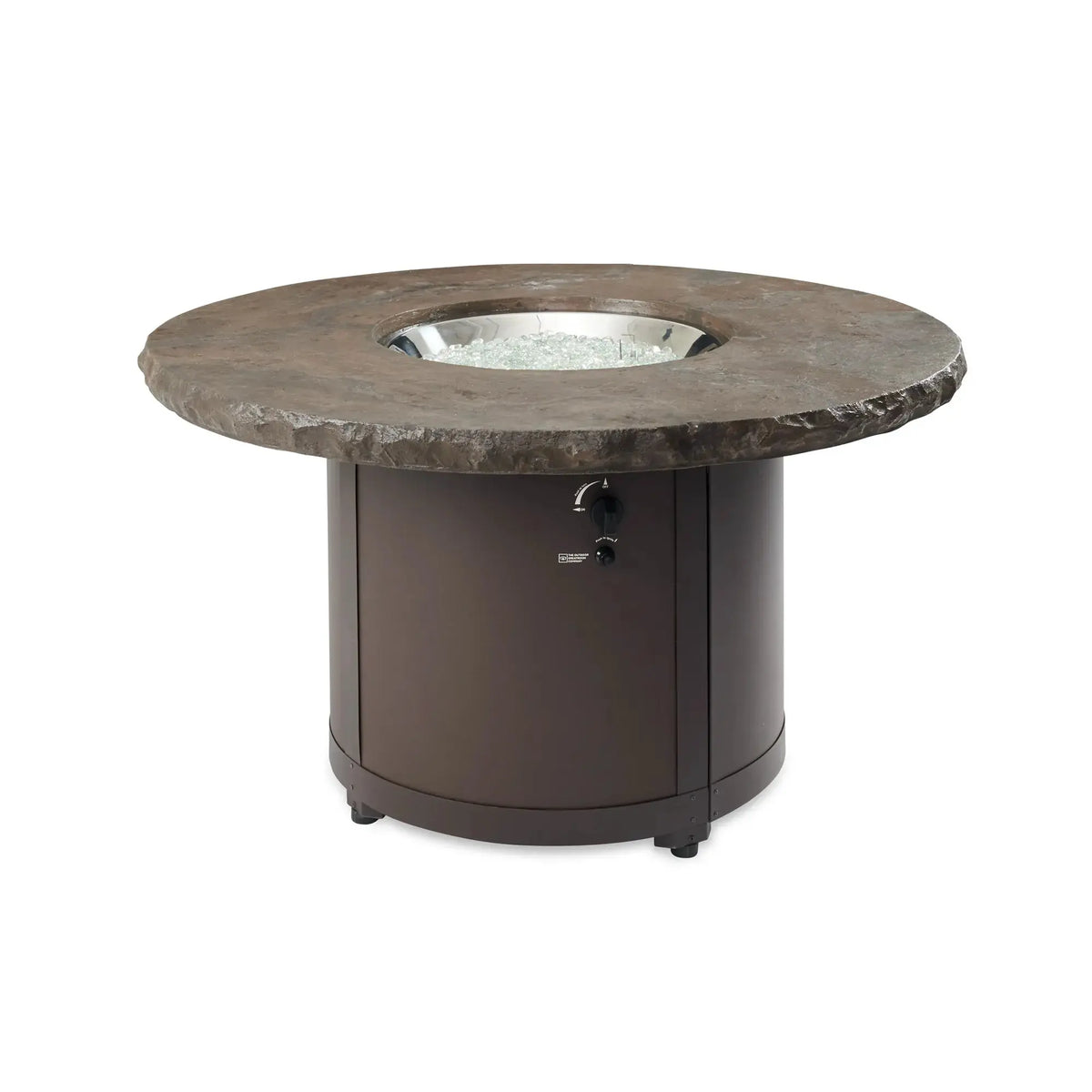 Beacon 48″ Round Gas Fire Table – Marbleized Noche – The Outdoor GreatRoom Company The Outdoor GreatRoom Company