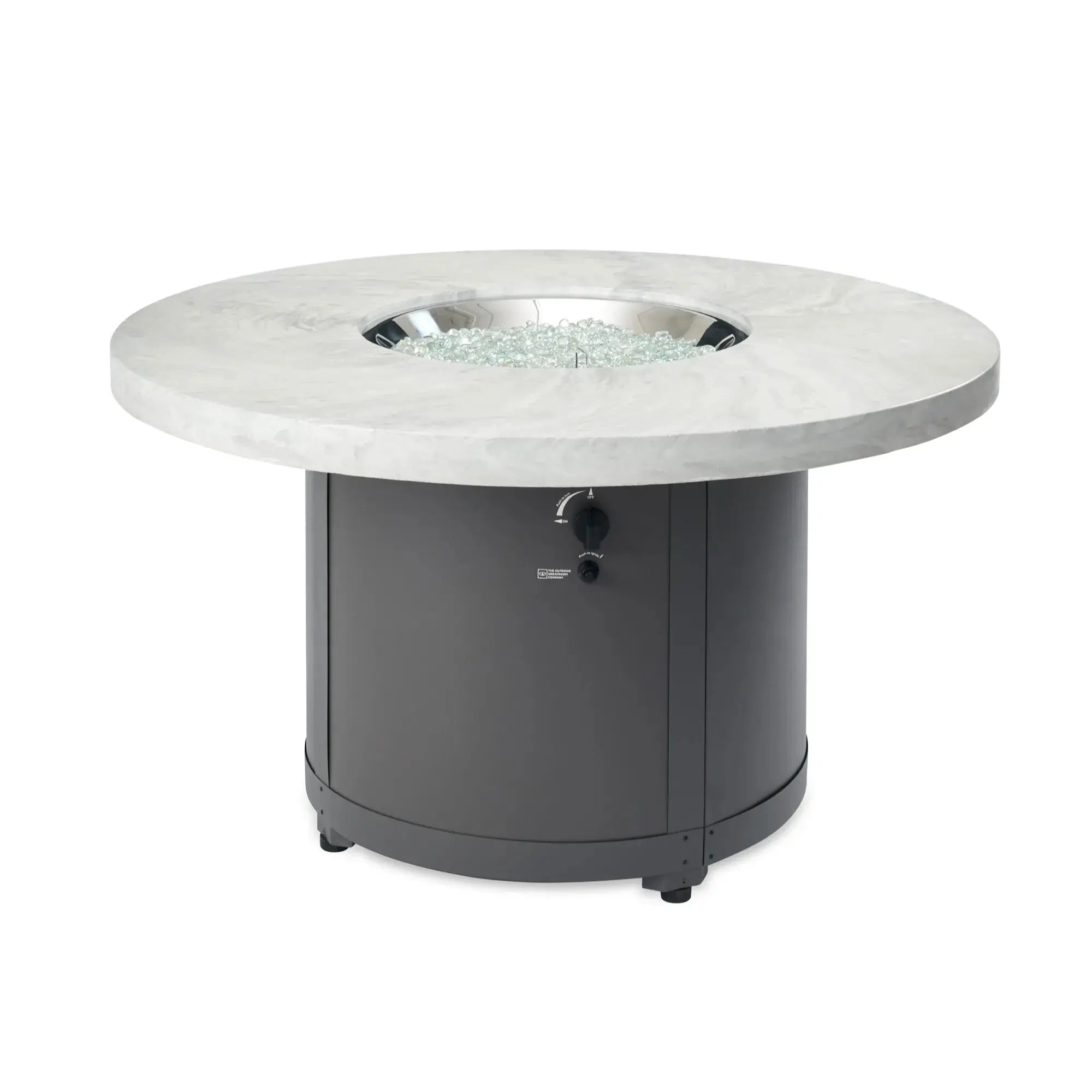 Beacon 48″ Round Gas Fire Table – White Onyx – The Outdoor GreatRoom Company The Outdoor GreatRoom Company