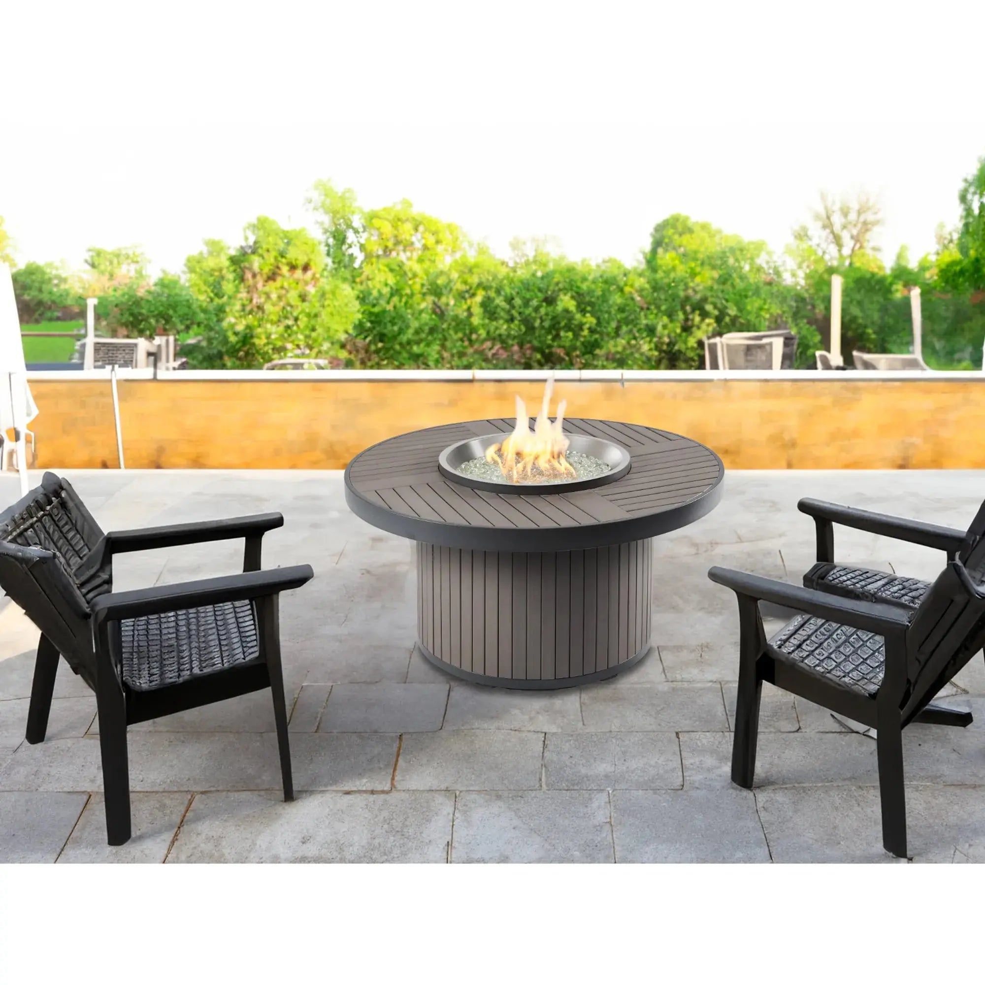 Kenwood & Brooks 42″ Round Dining Height Gas Fire Table – The Outdoor GreatRoom Company The Outdoor GreatRoom Company