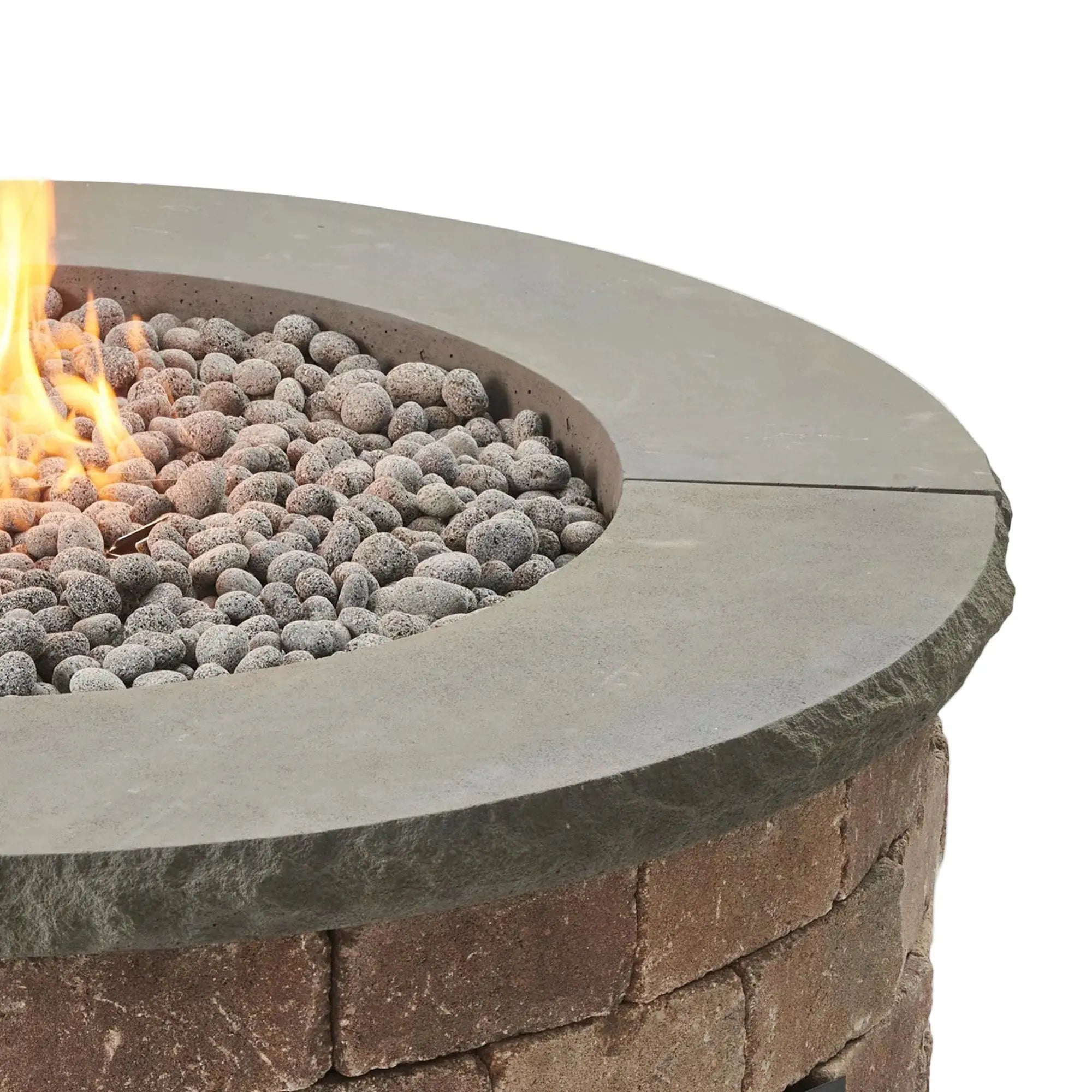 Concrete Top for Round Block Gas Fire Pit Kit - Outdoor GreatRoom Company The Outdoor GreatRoom Company