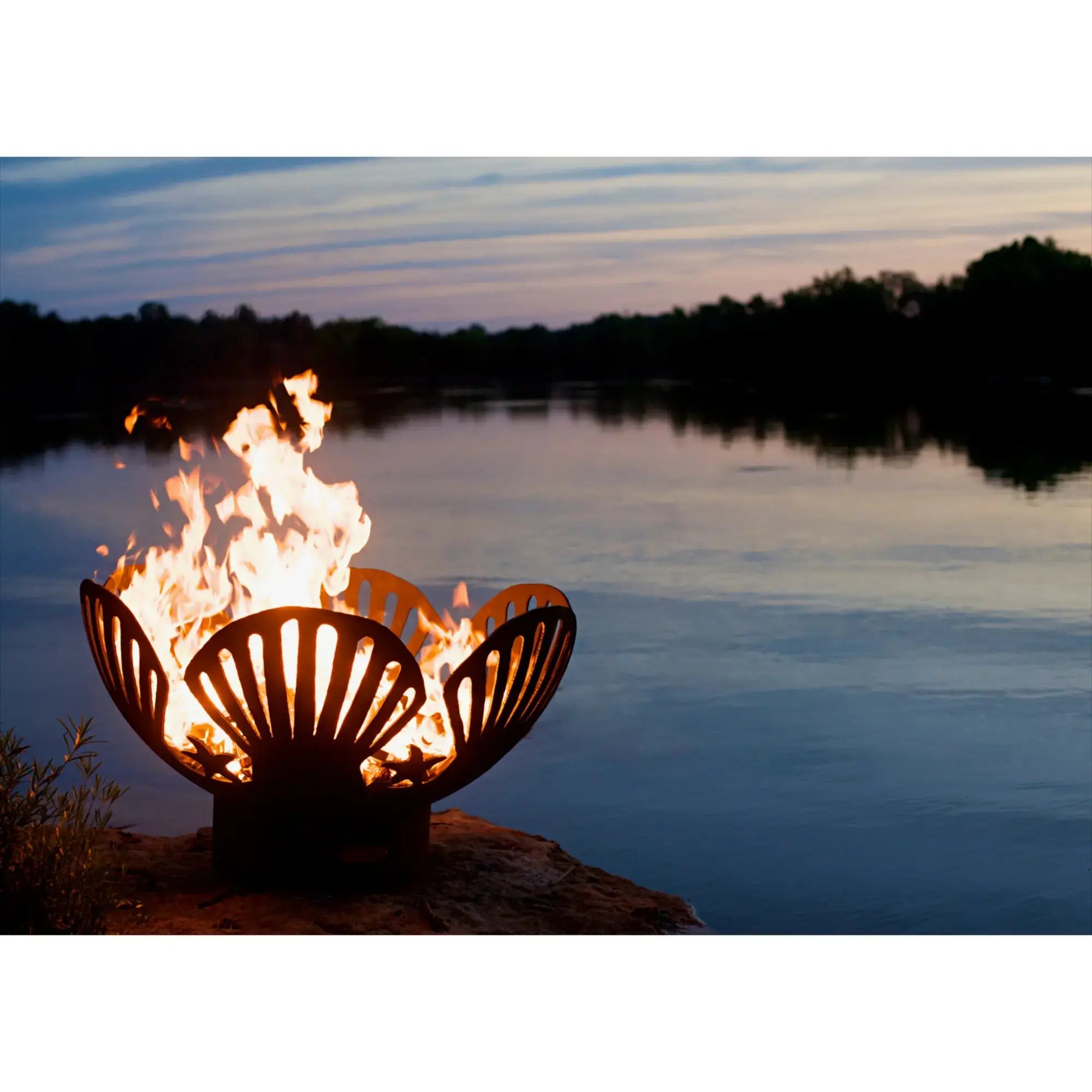 Barefoot Beach 42″ Round Wood Burning Fire Pit – Carbon Steel by Fire Pit Art Fire Pit Art
