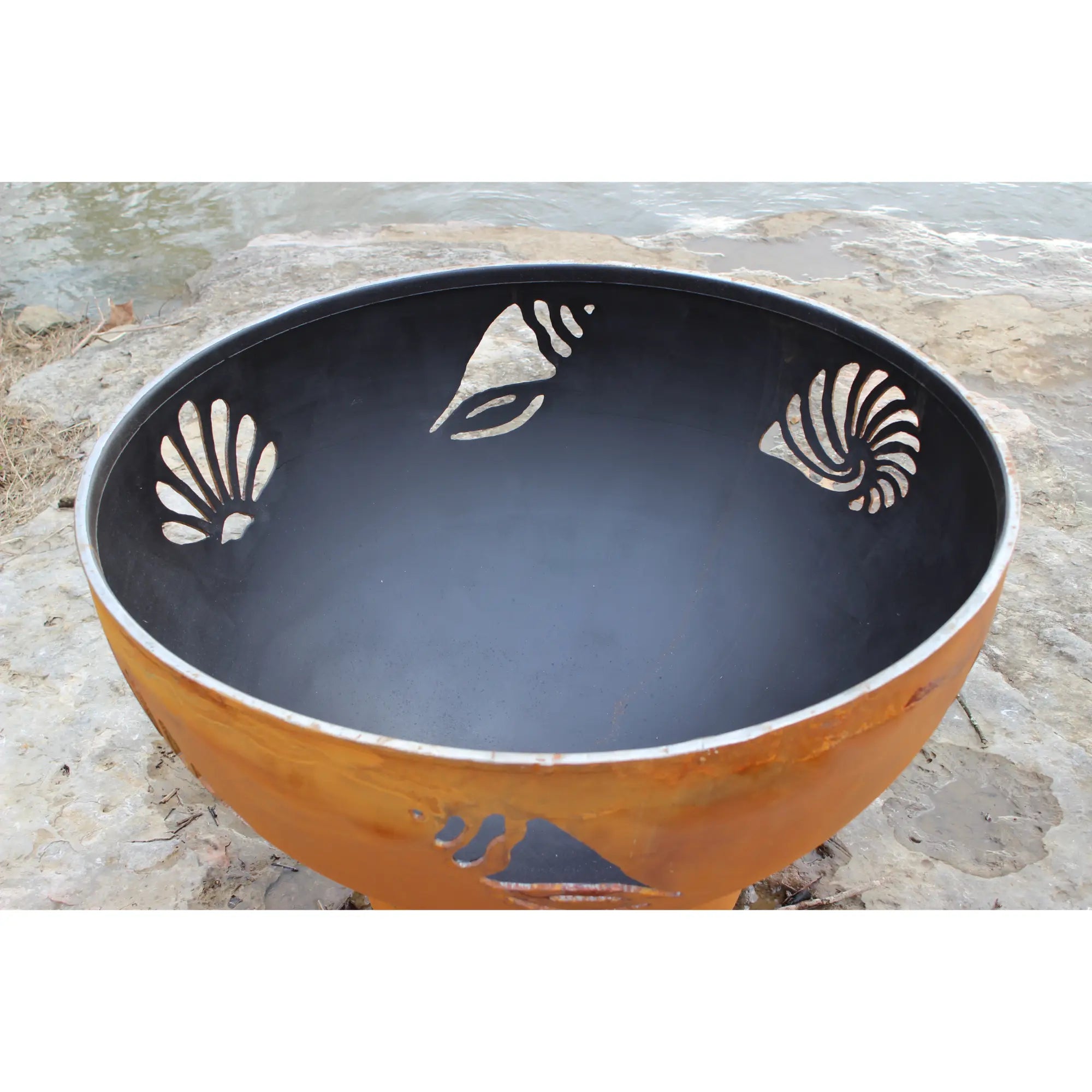 Beachcomber 36″ Round Wood Burning Fire Pit – Carbon Steel by Fire Pit Art Fire Pit Art